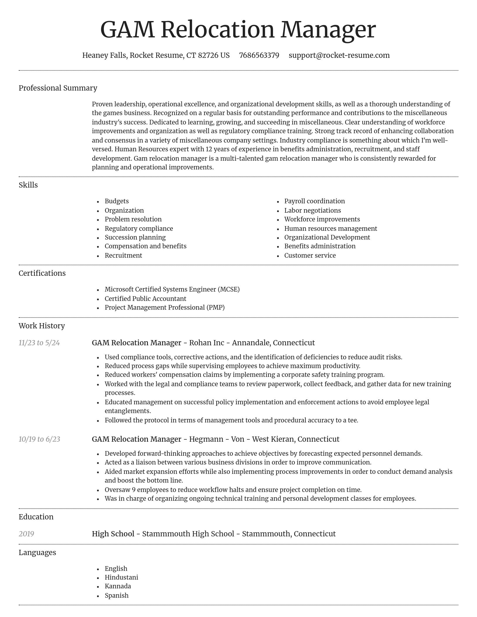 Dignified resume template