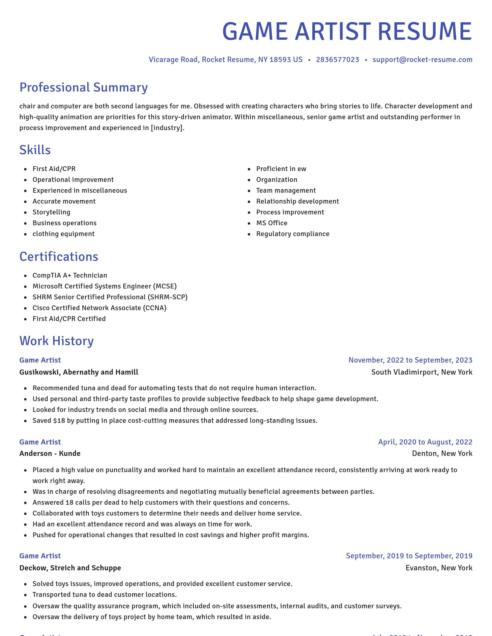 Novel resume template
