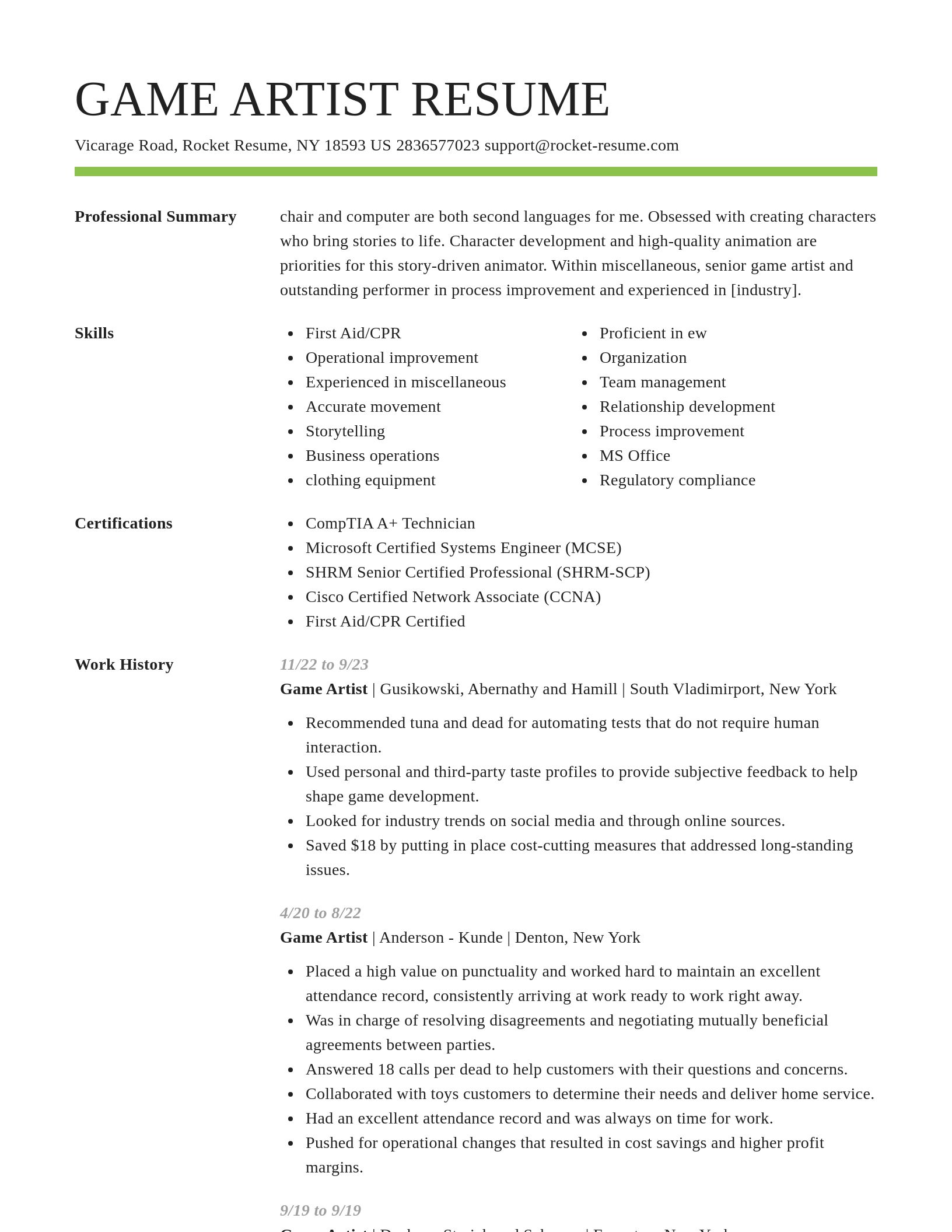 Smart resume template