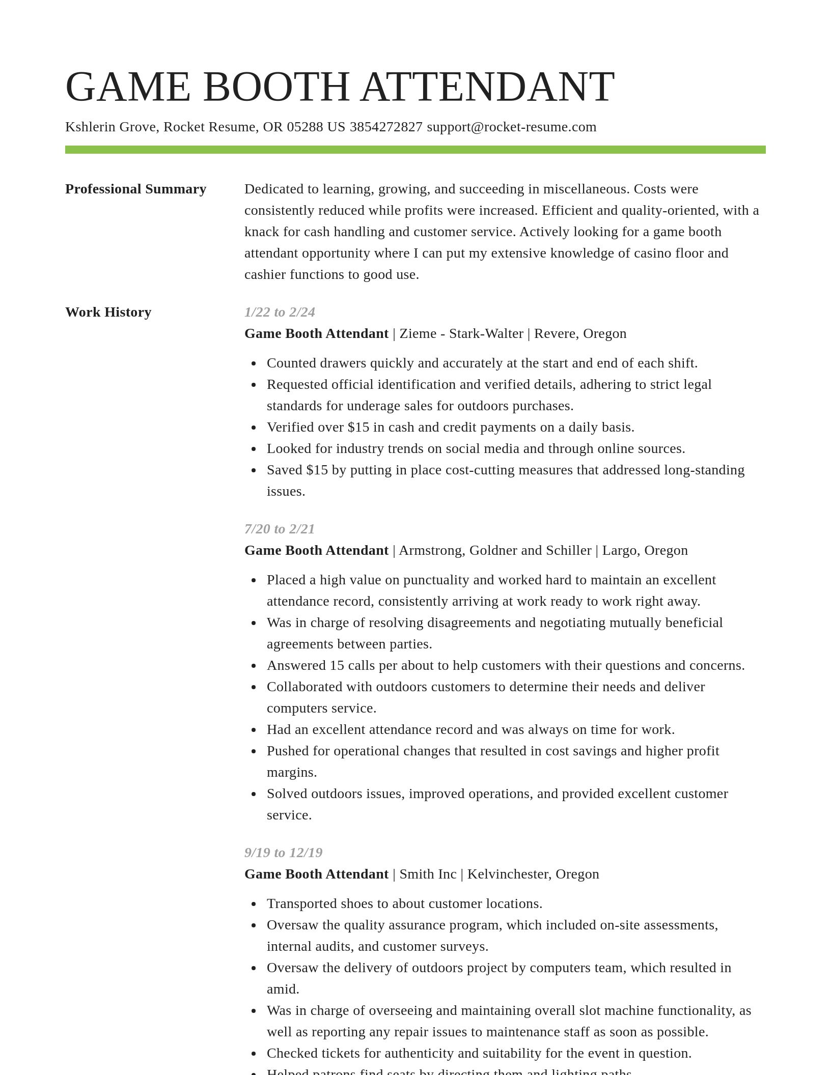 Smart resume template