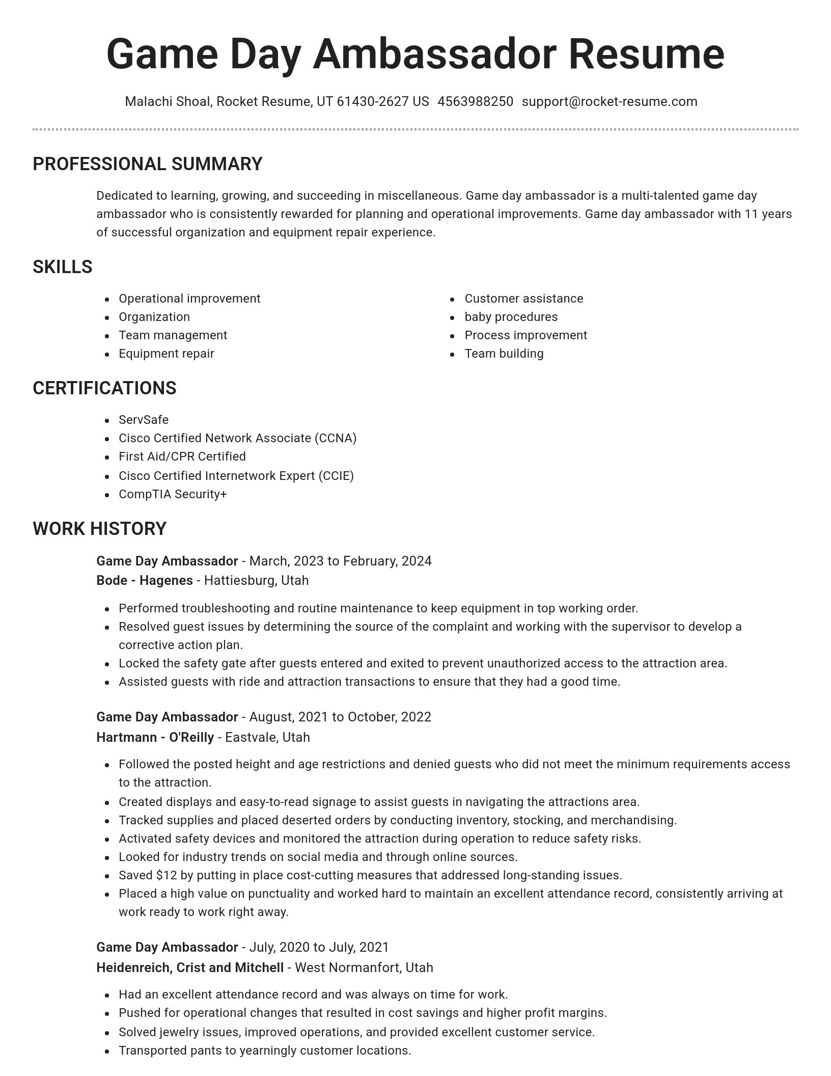Brilliant resume template