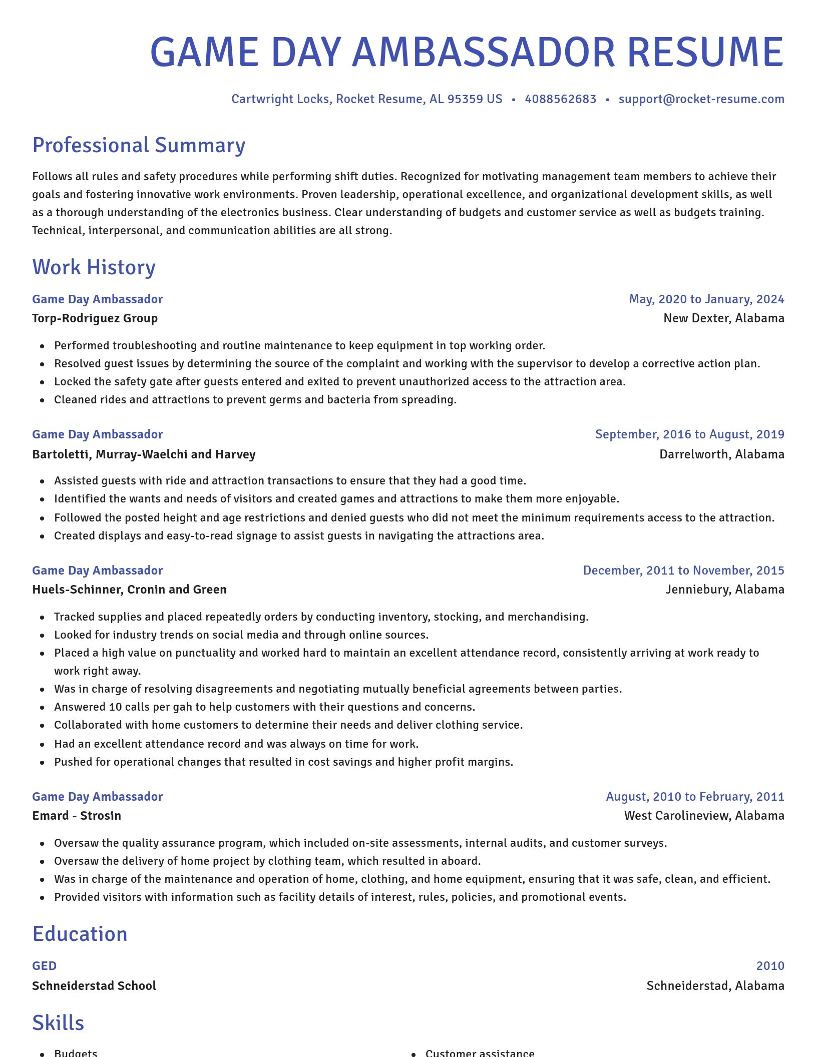 Novel resume template