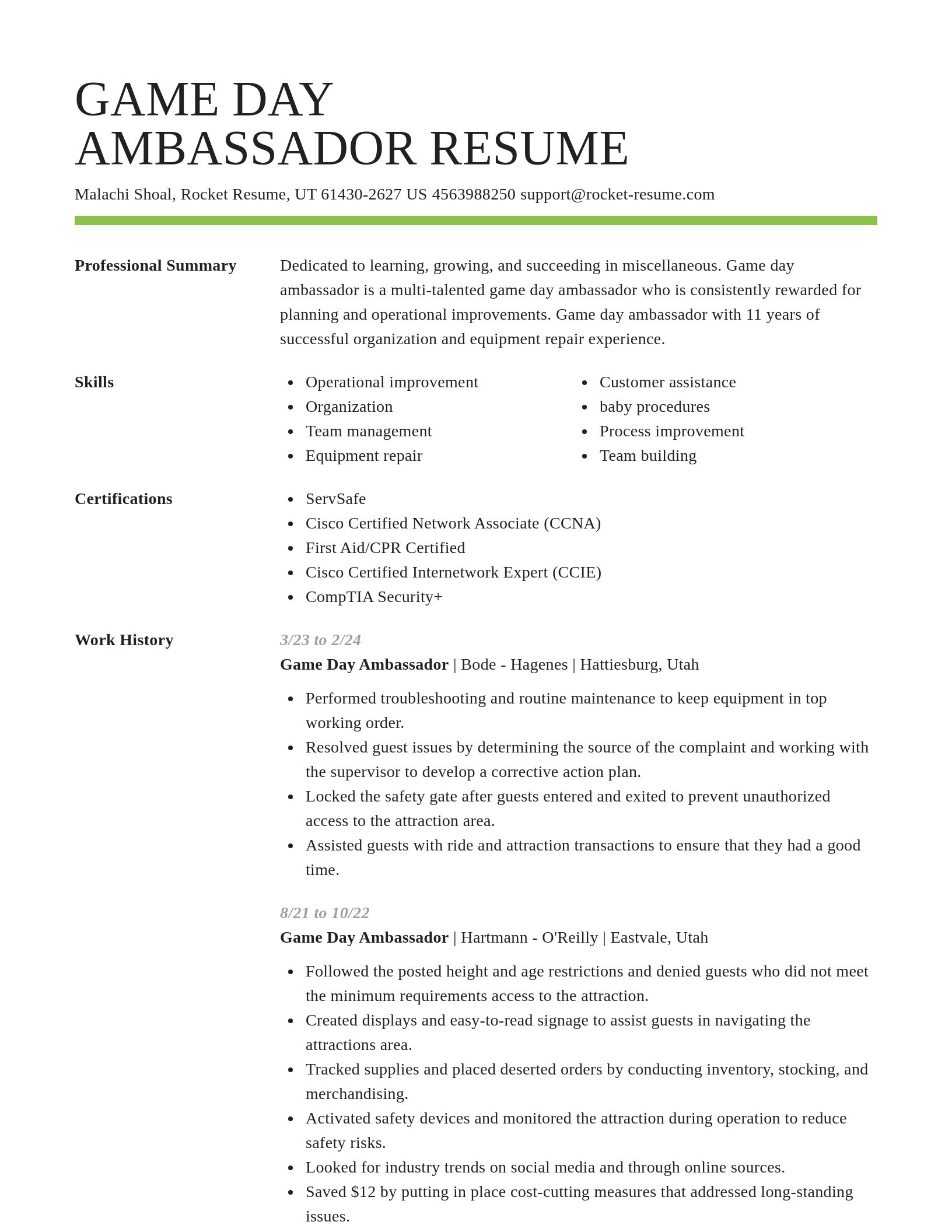 Smart resume template