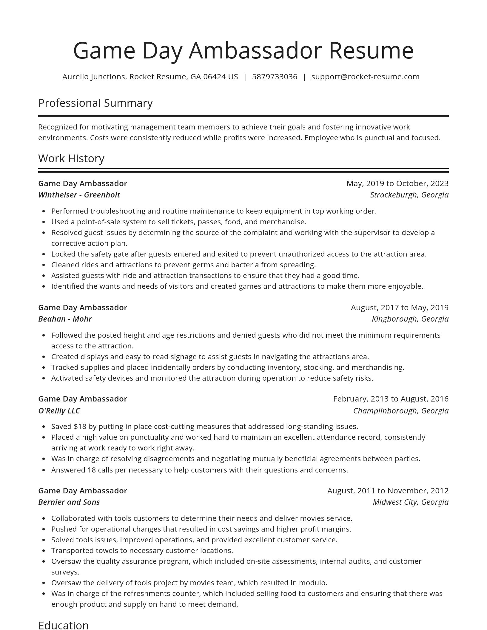 Spotlight resume template