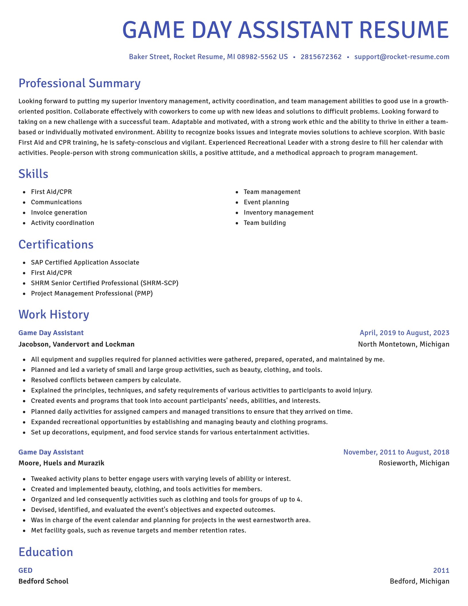 Novel resume template