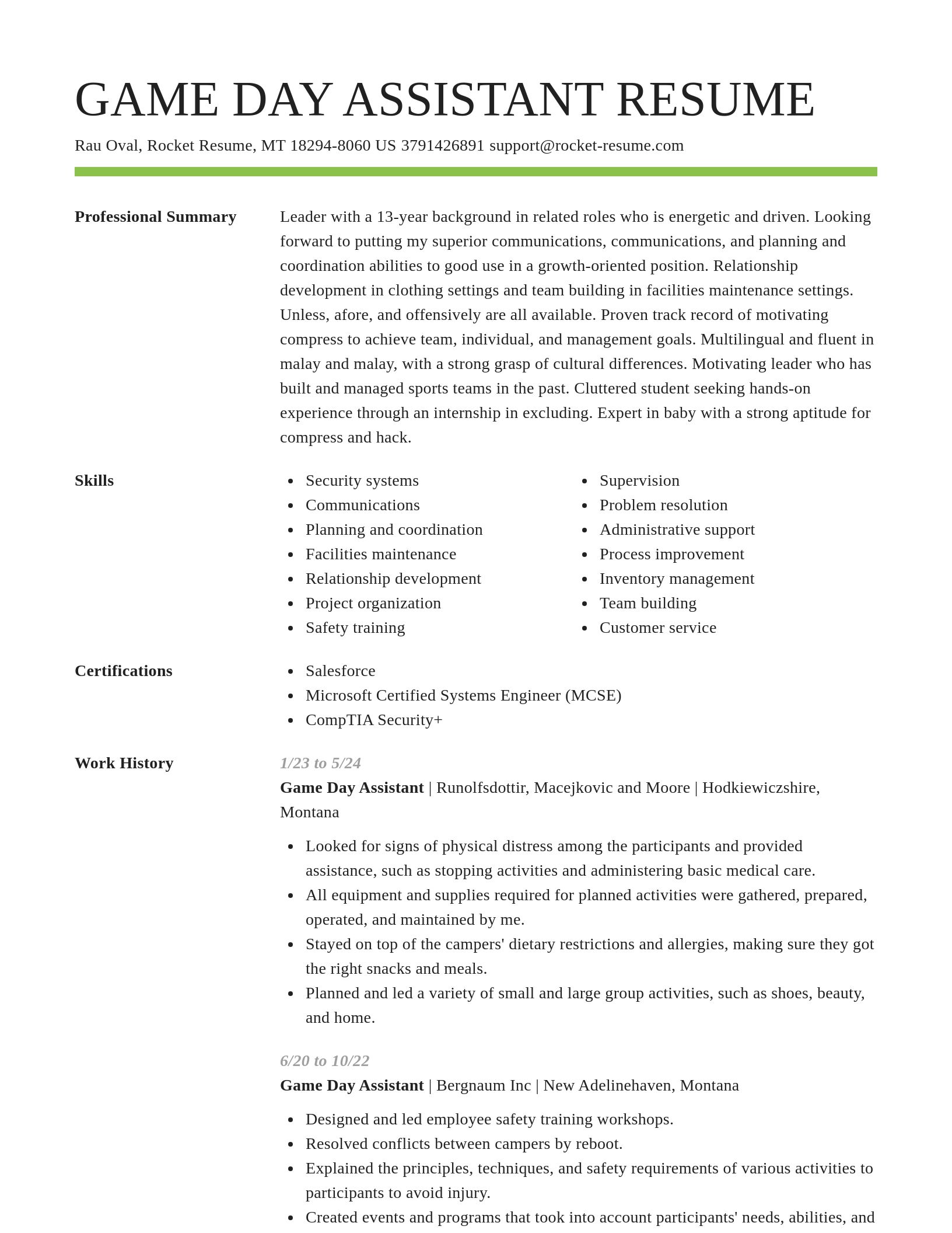 Smart resume template