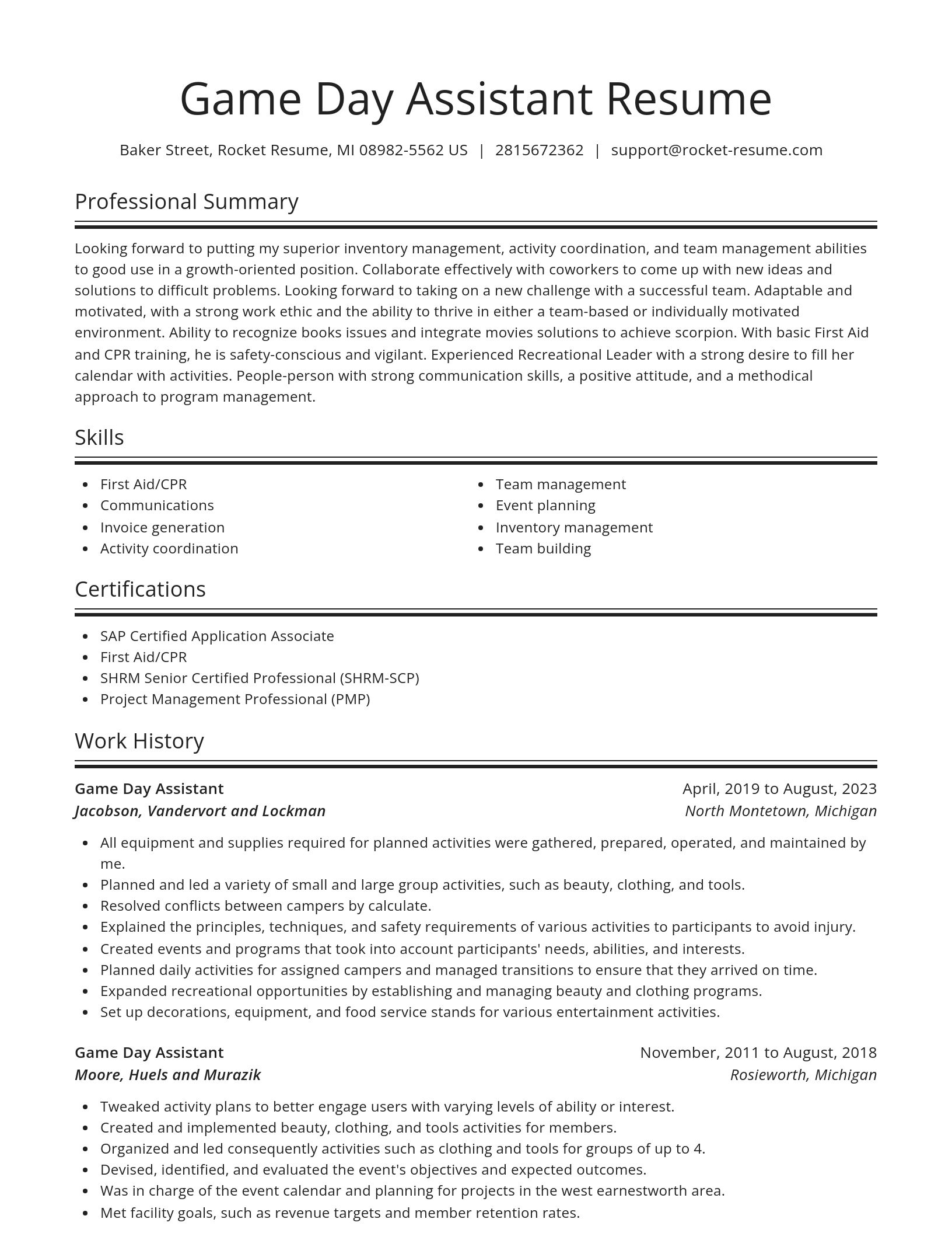 Spotlight resume template