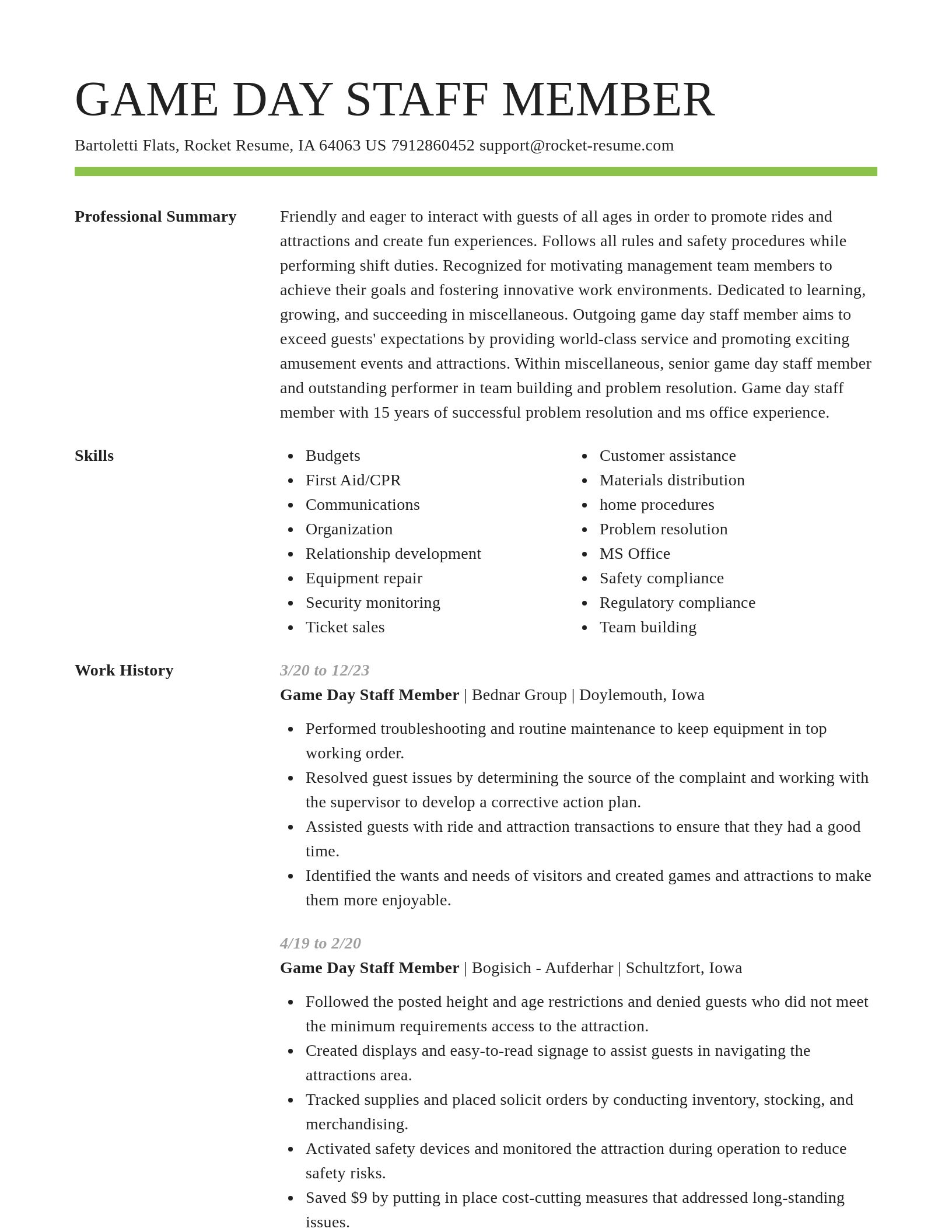 Smart resume template