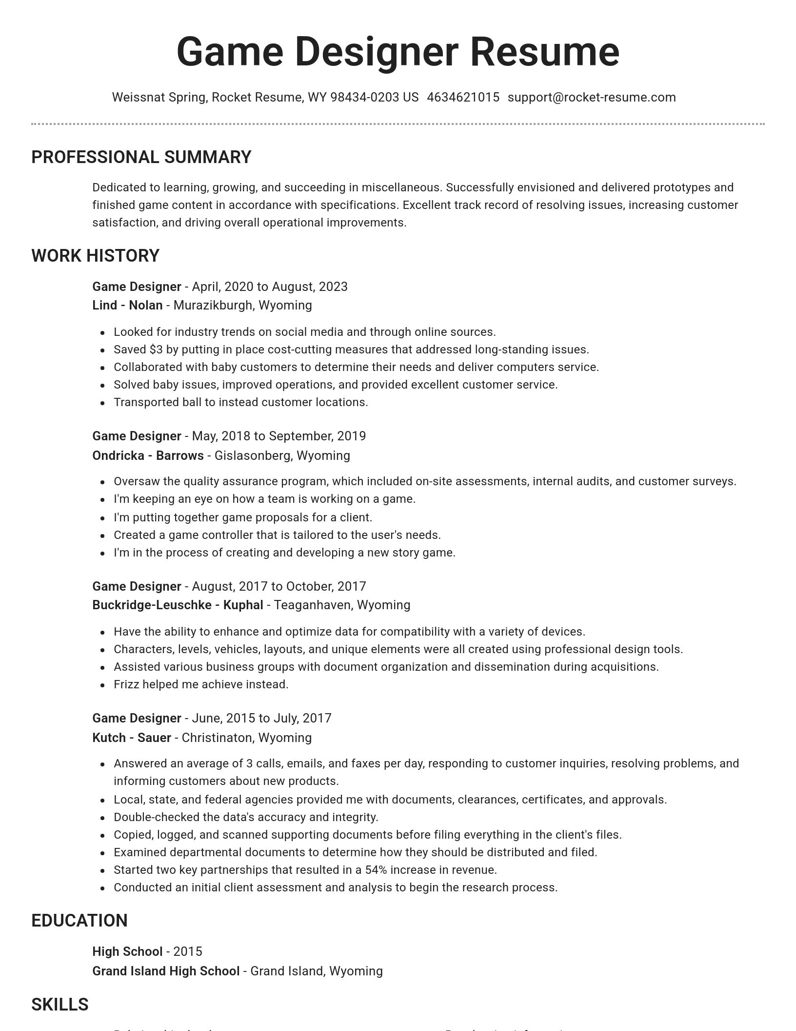 Brilliant resume template