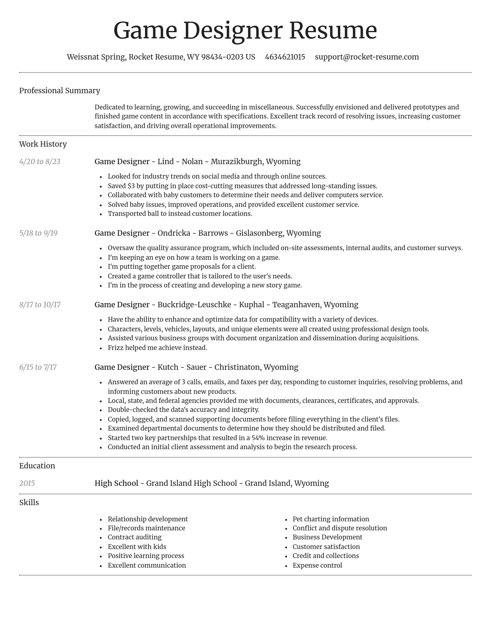 Dignified resume template