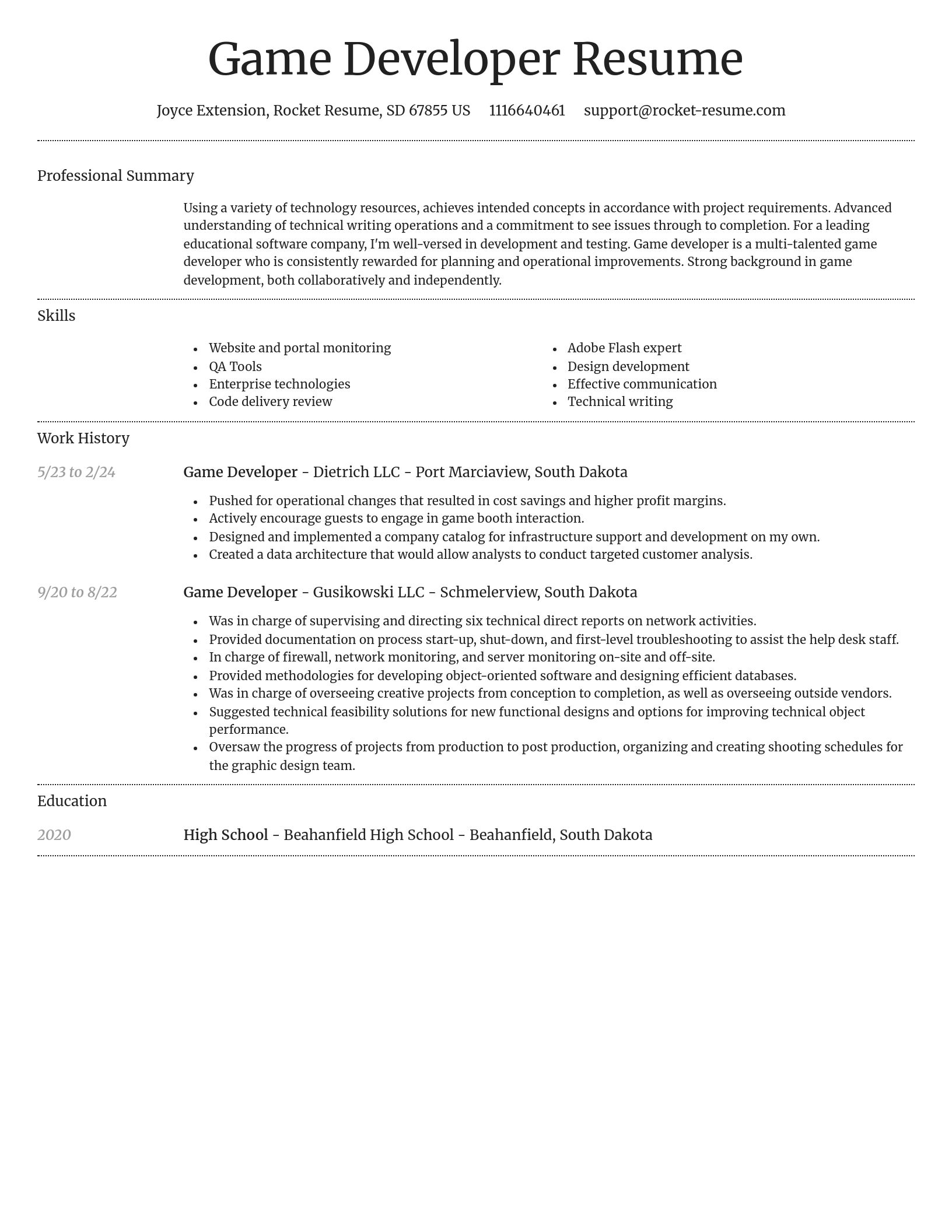 Dignified resume template