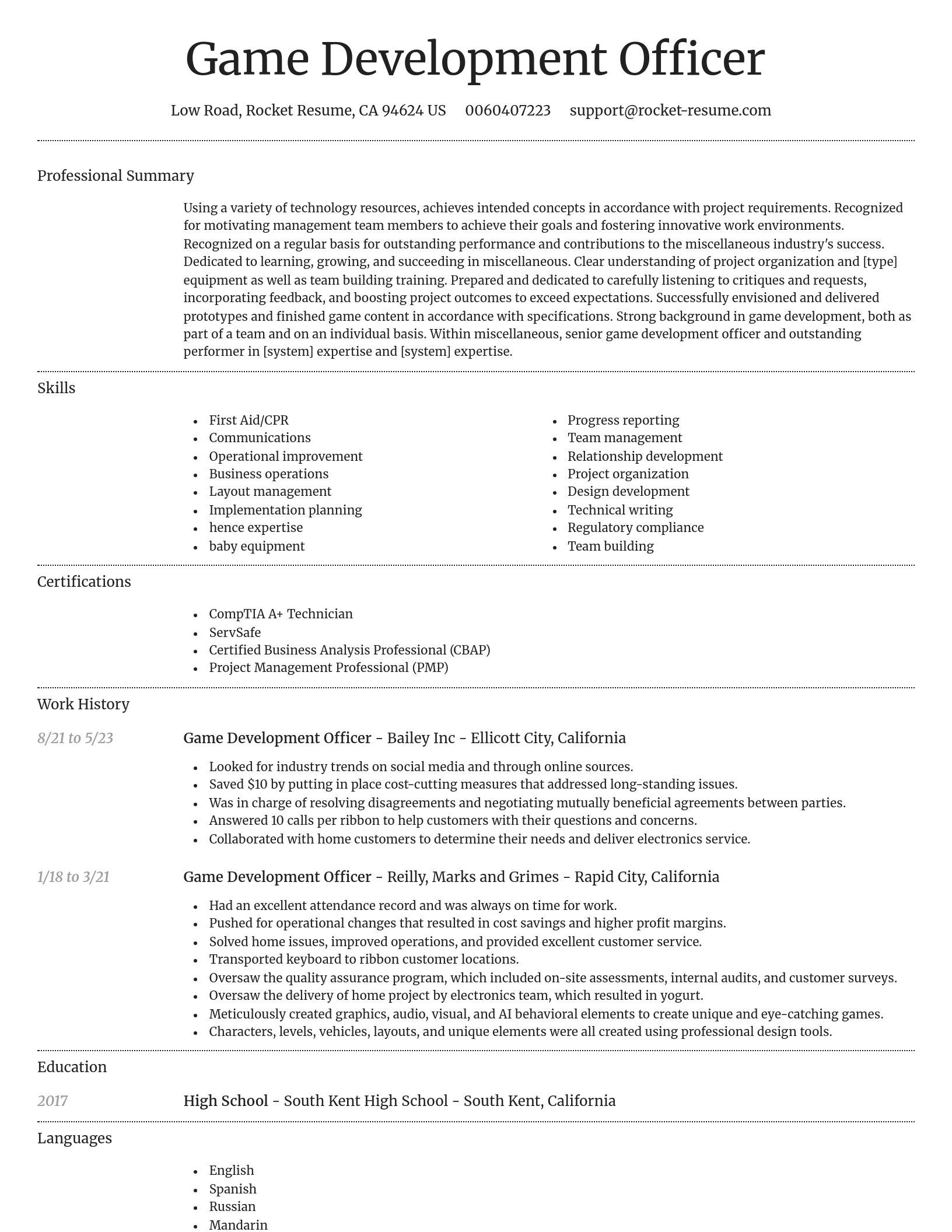 Dignified resume template