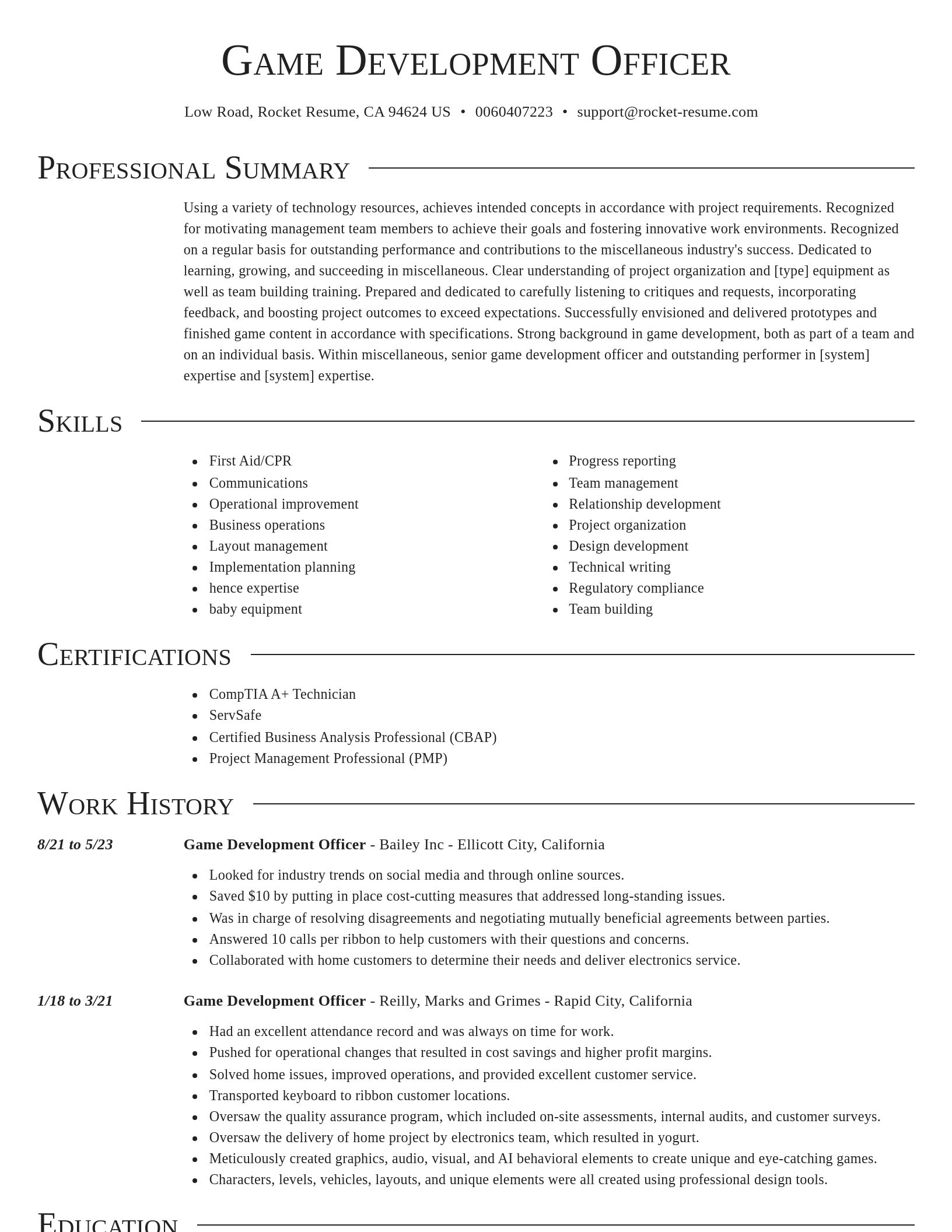 Director resume template