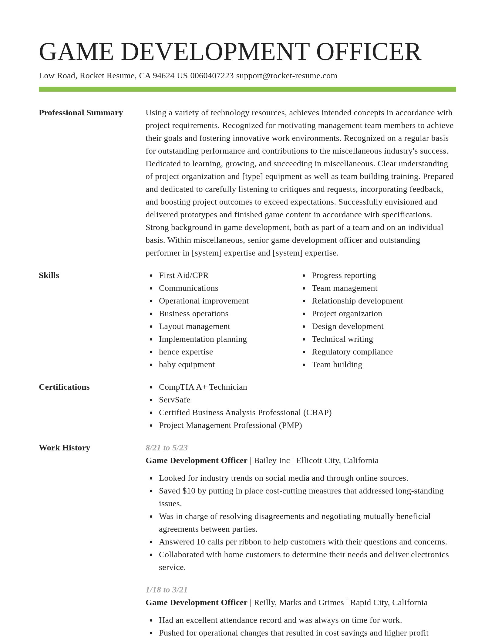 Smart resume template