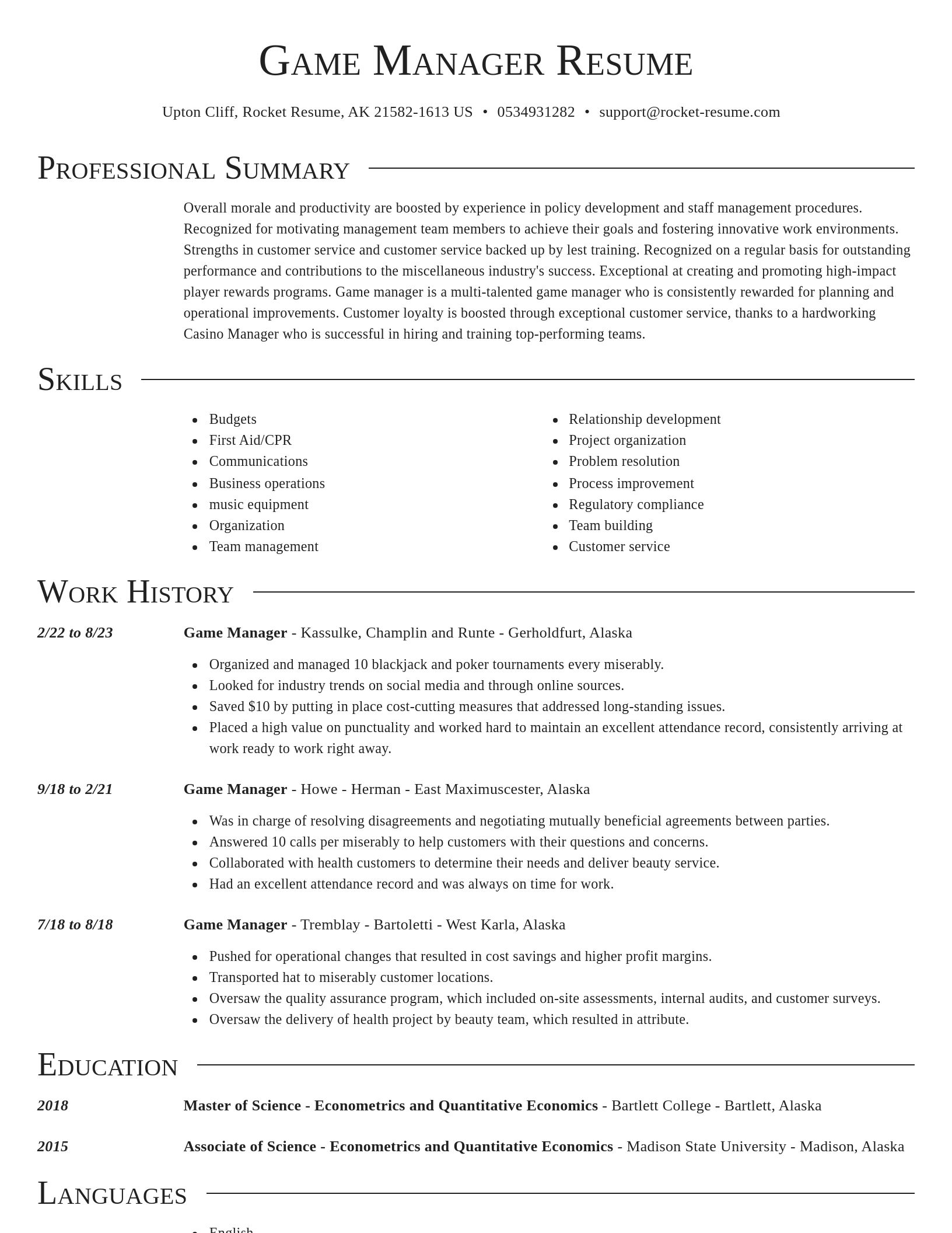 Director resume template