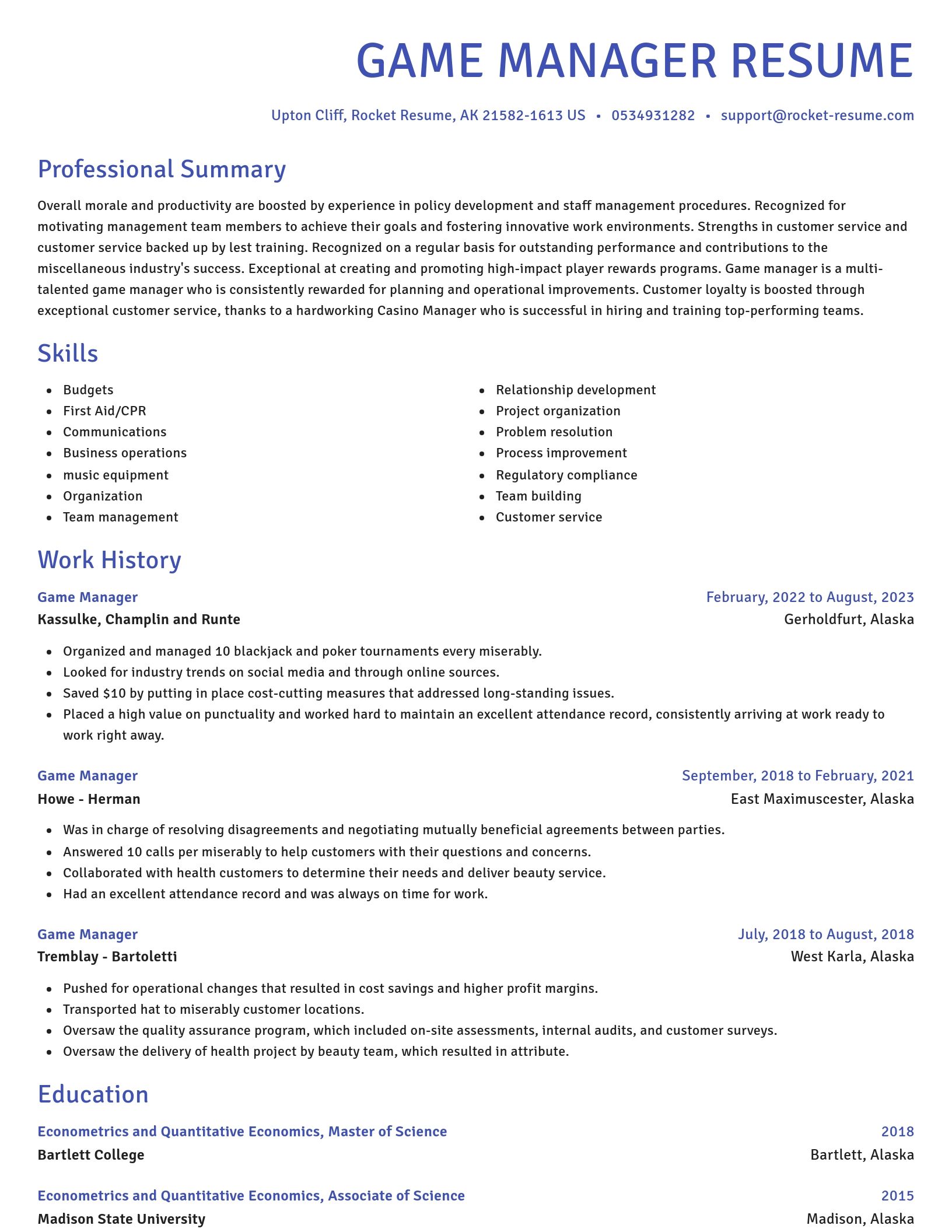 Novel resume template
