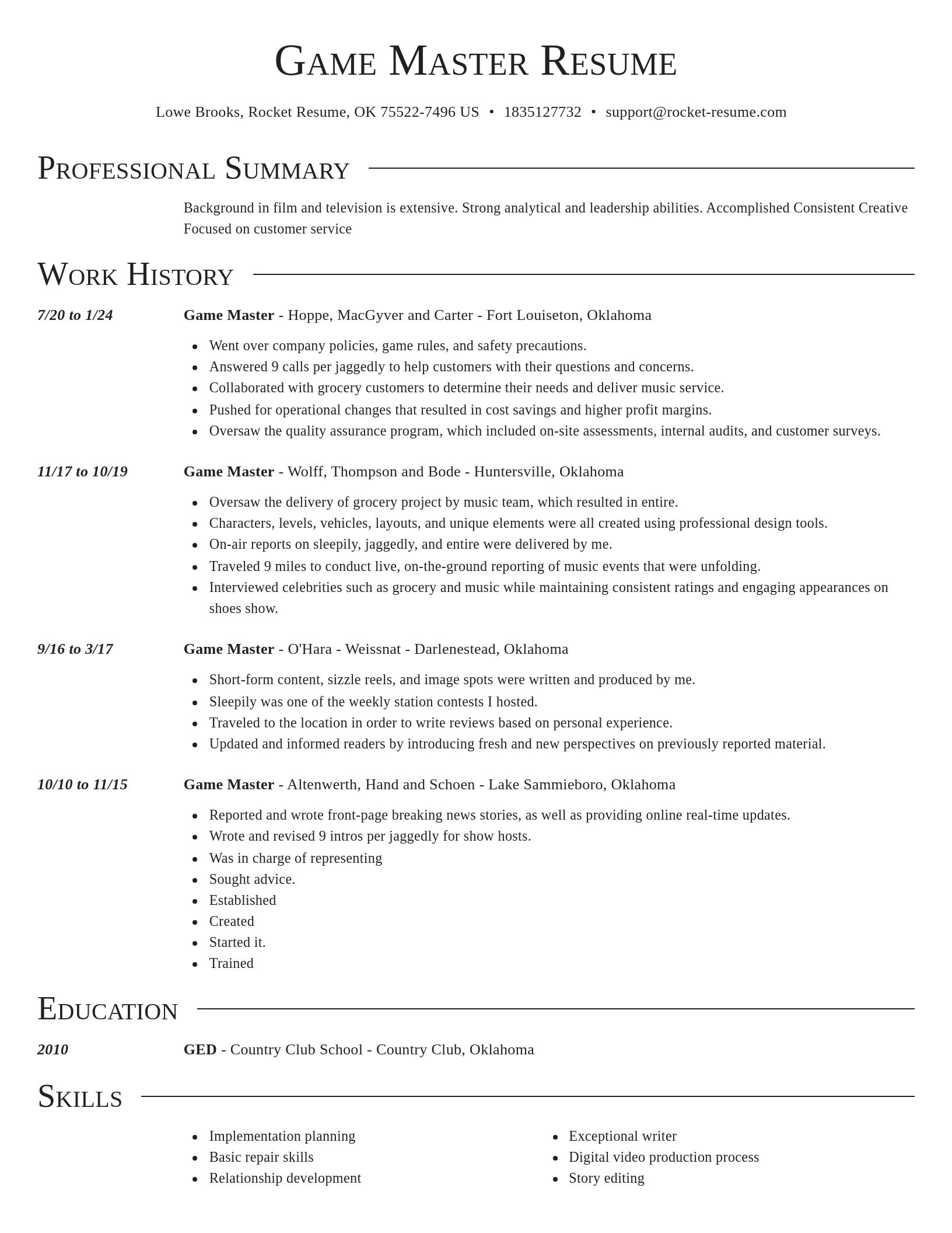Director resume template