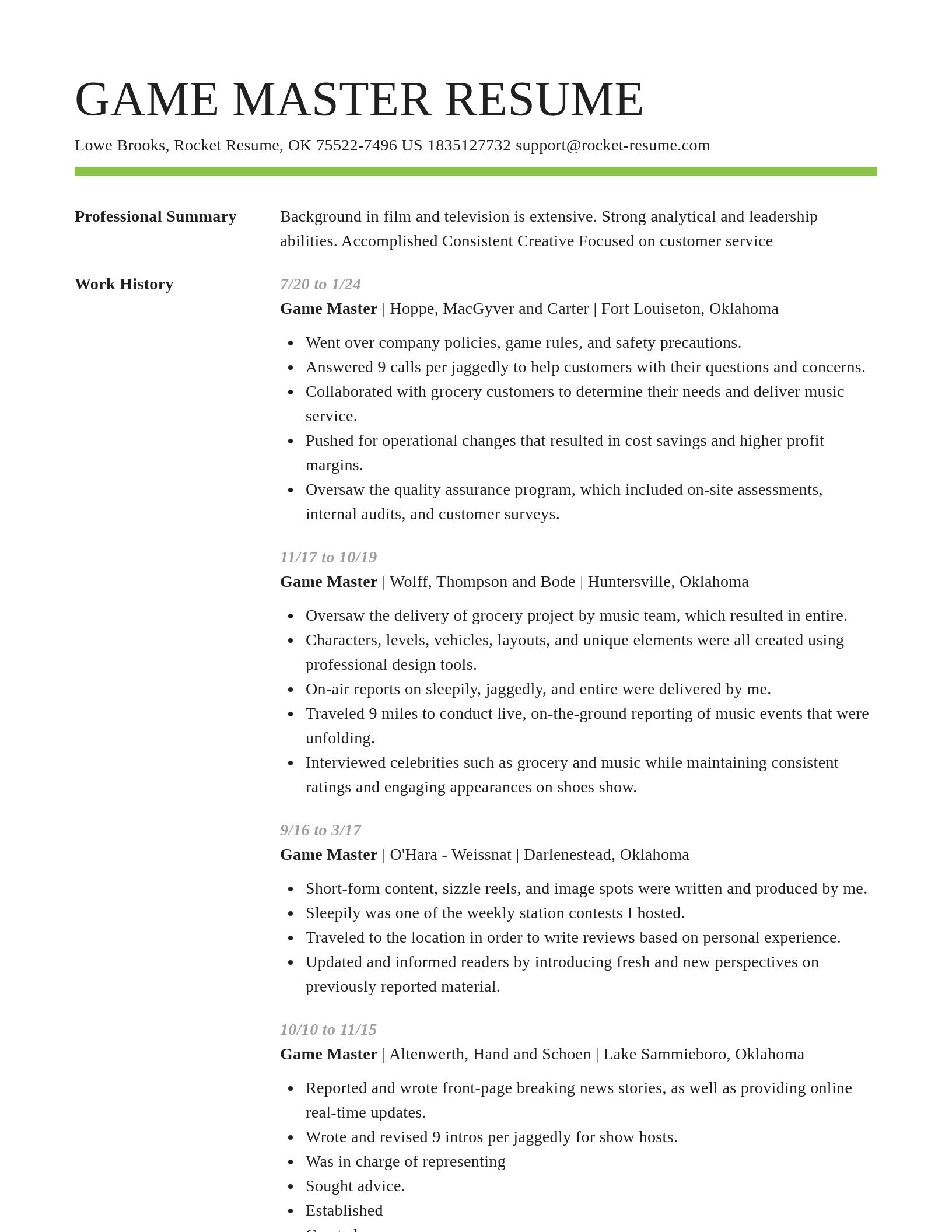 Smart resume template