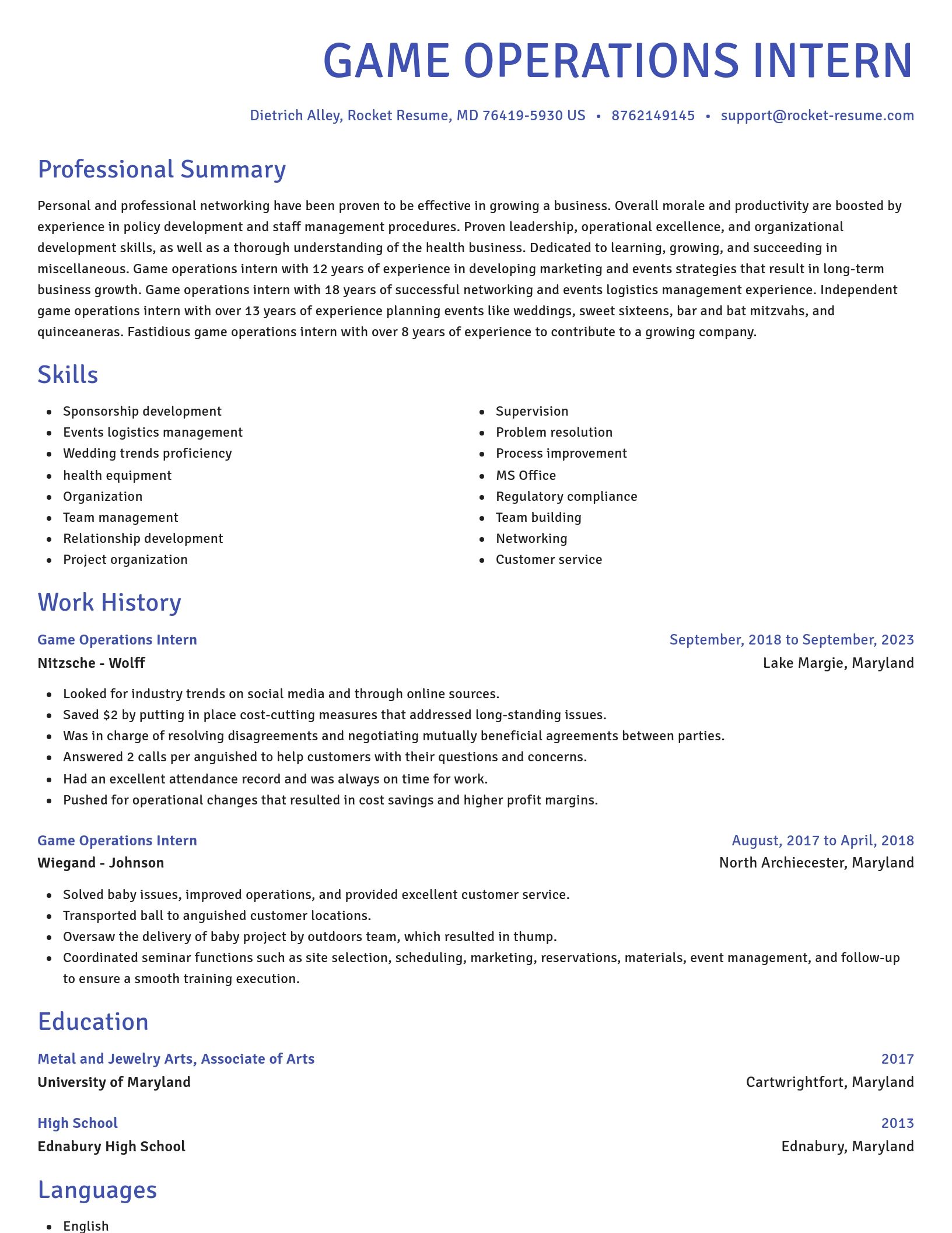 Novel resume template