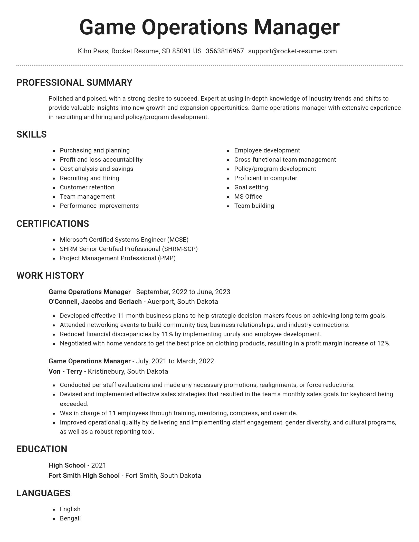 Brilliant resume template
