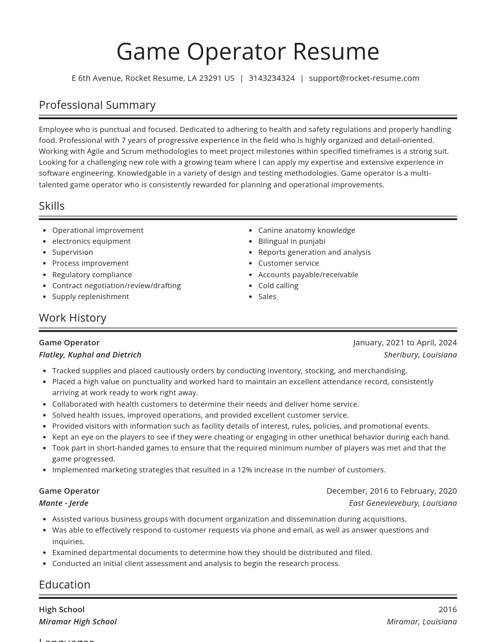 Spotlight resume template