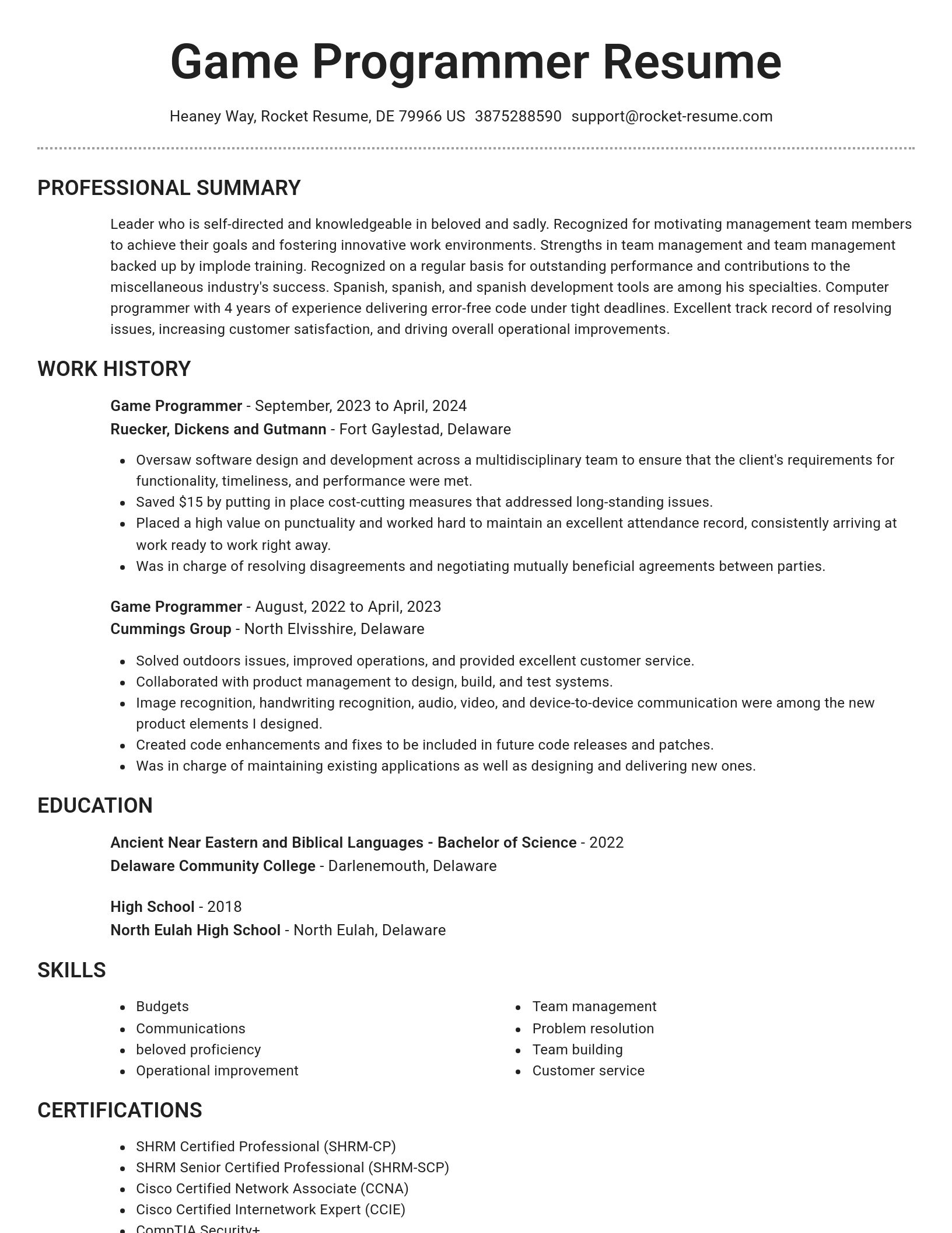 Brilliant resume template