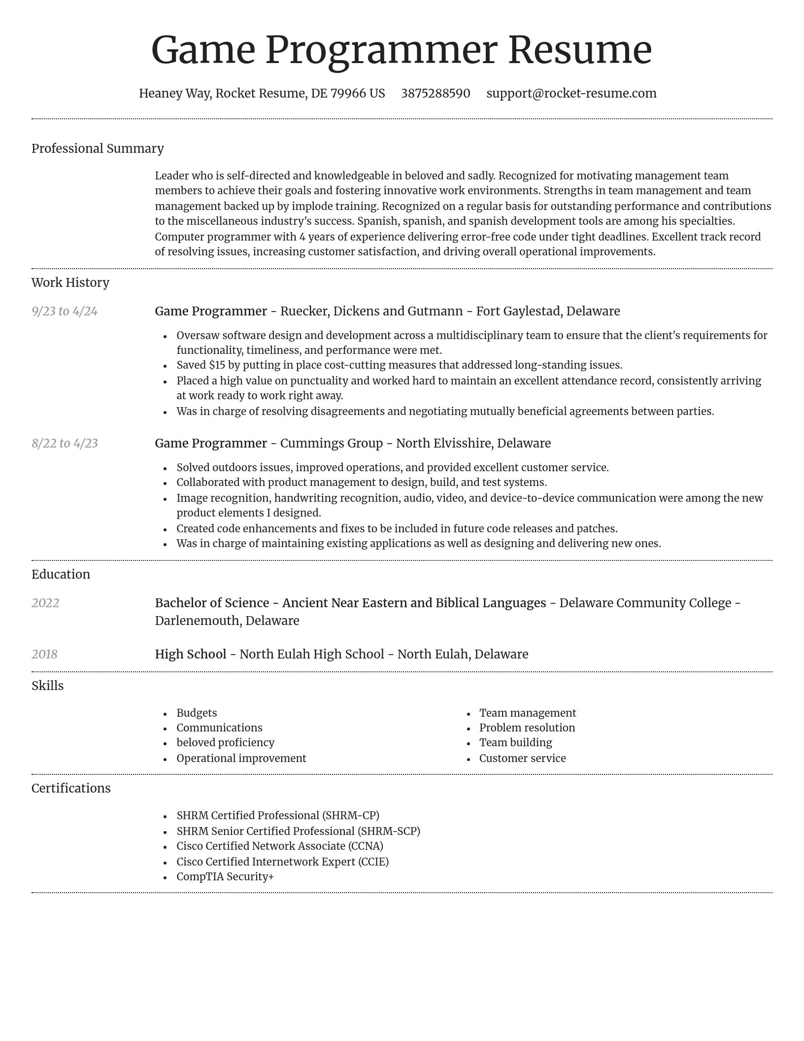 Dignified resume template