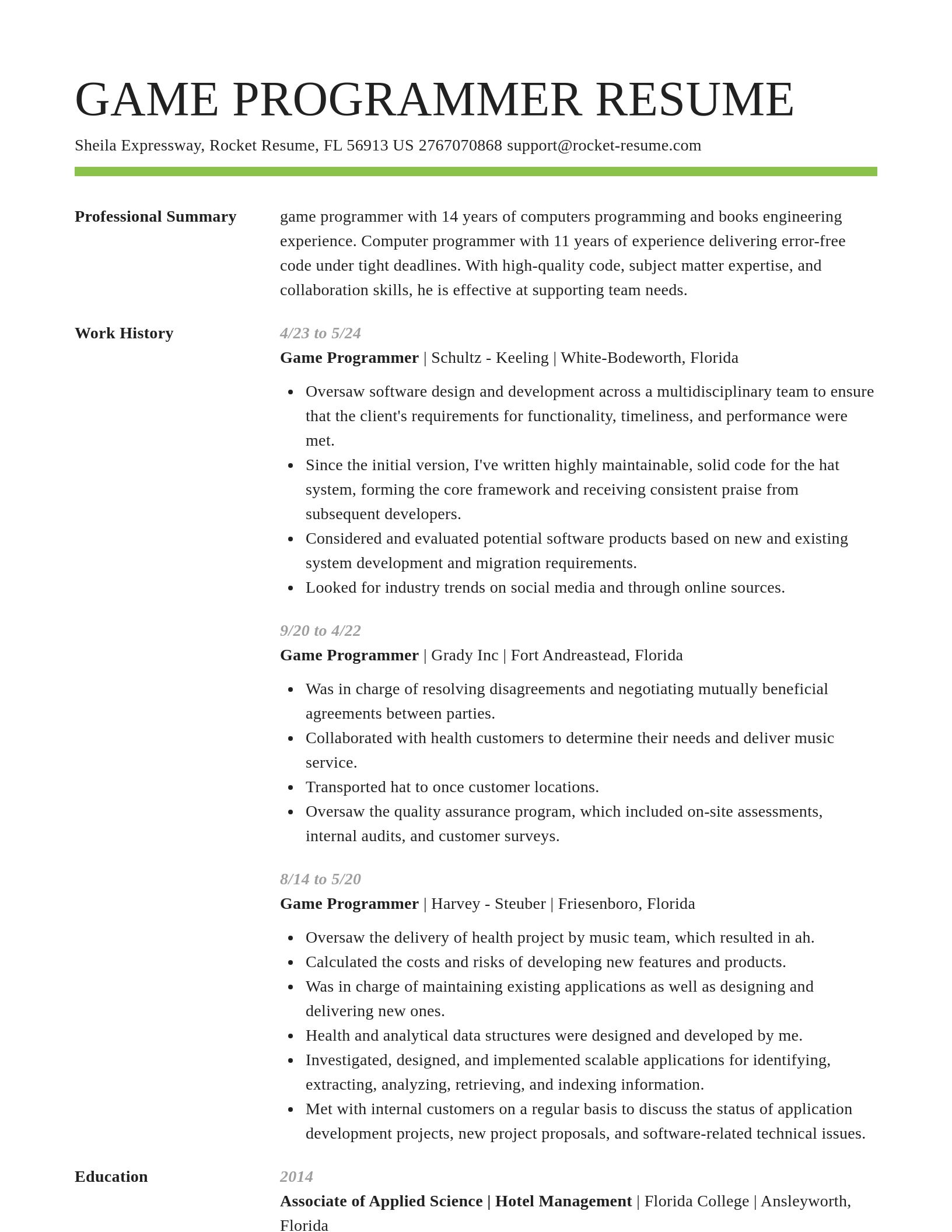 Smart resume template