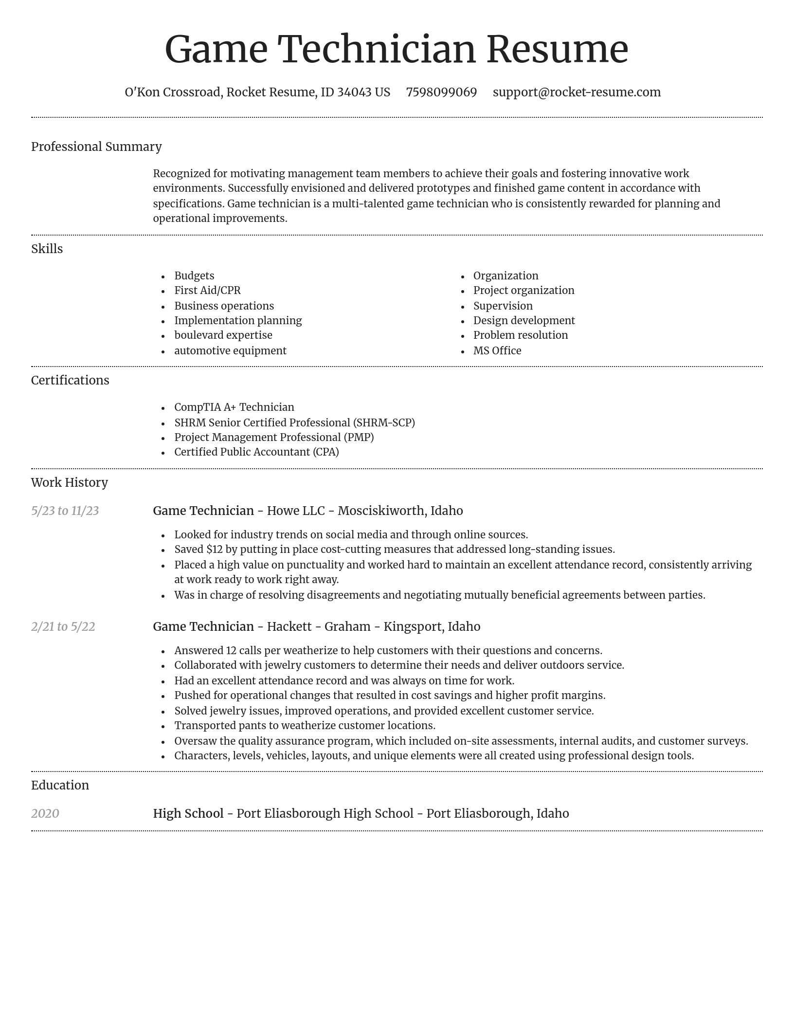 Dignified resume template