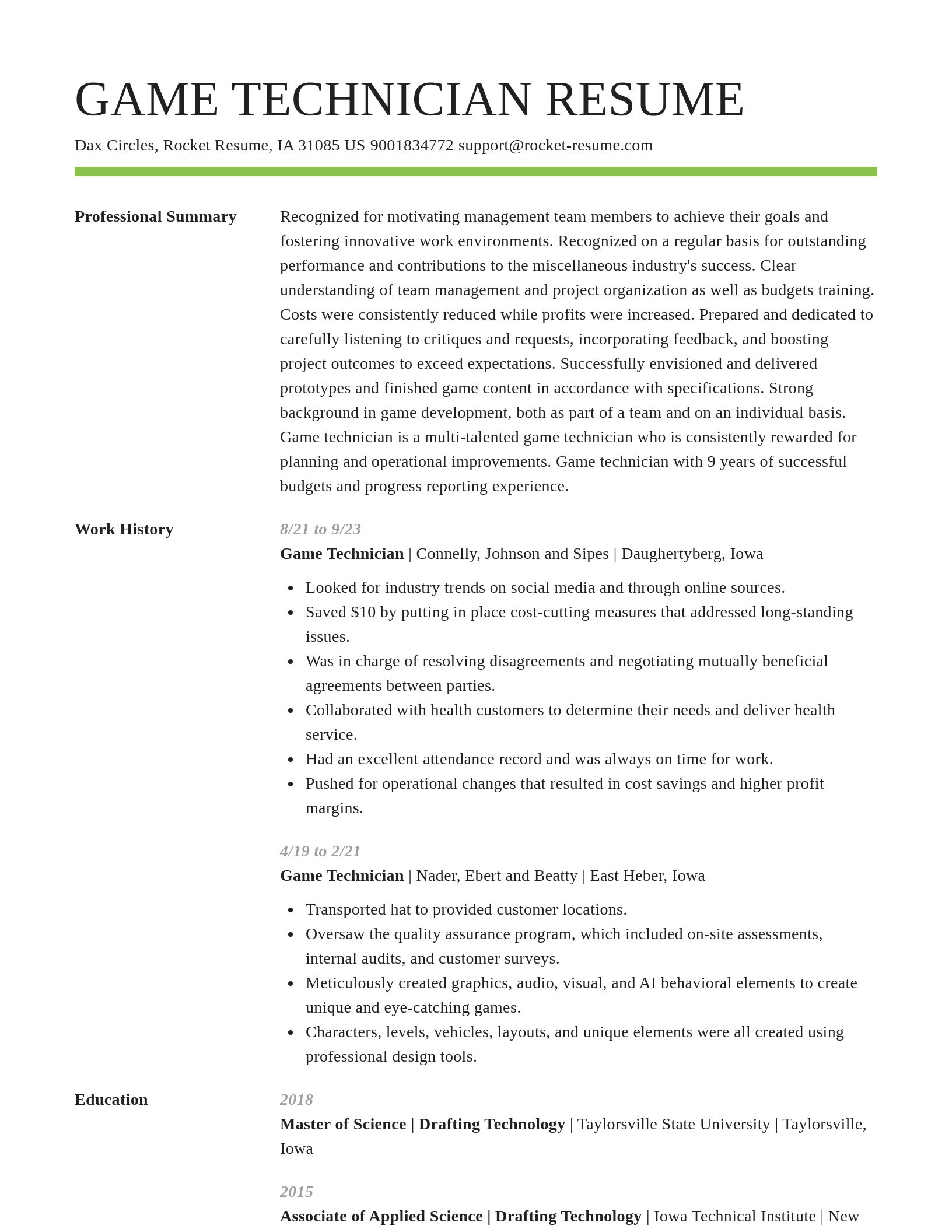 Smart resume template