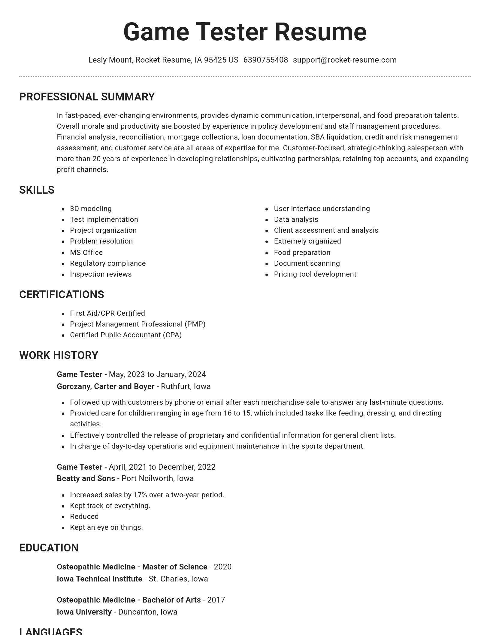 Brilliant resume template