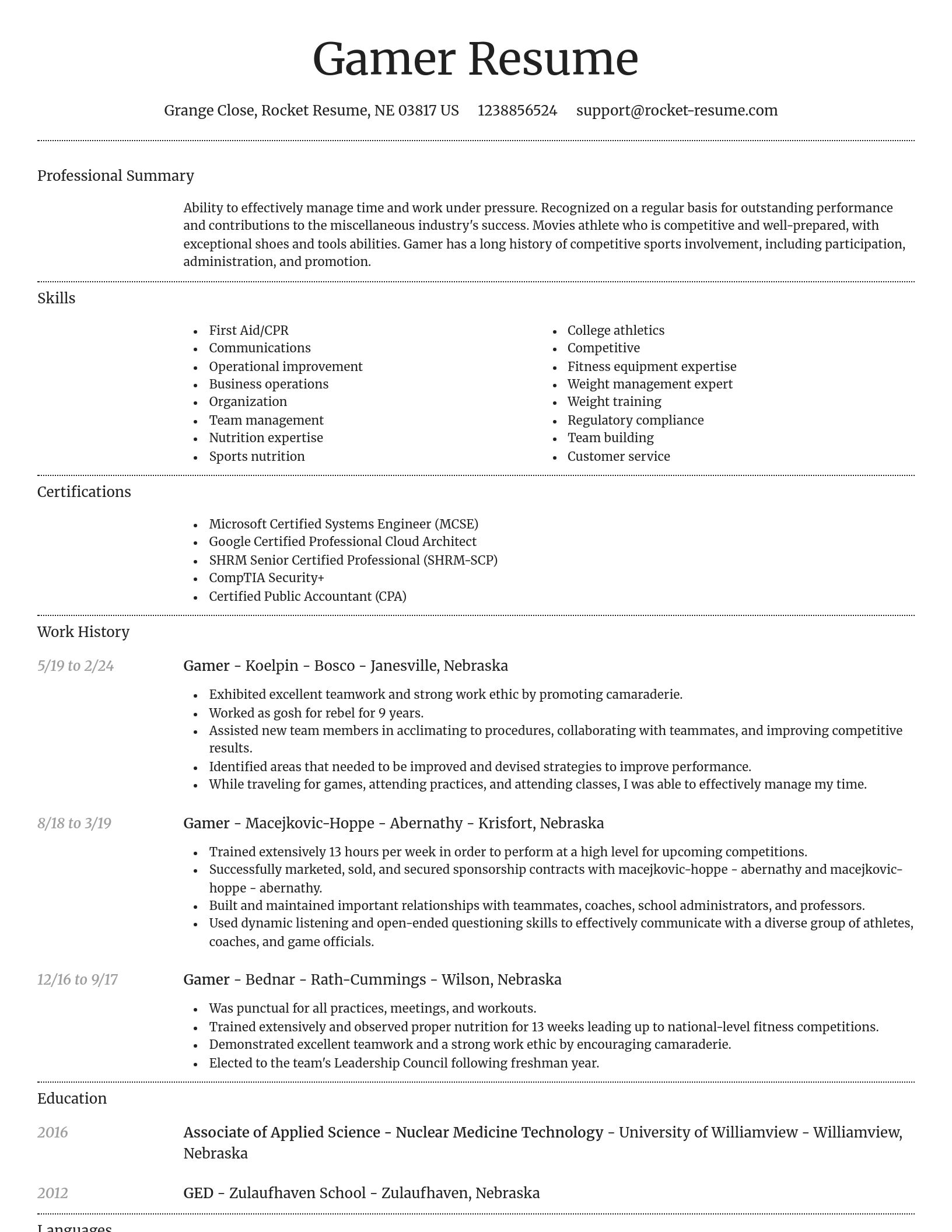Dignified resume template
