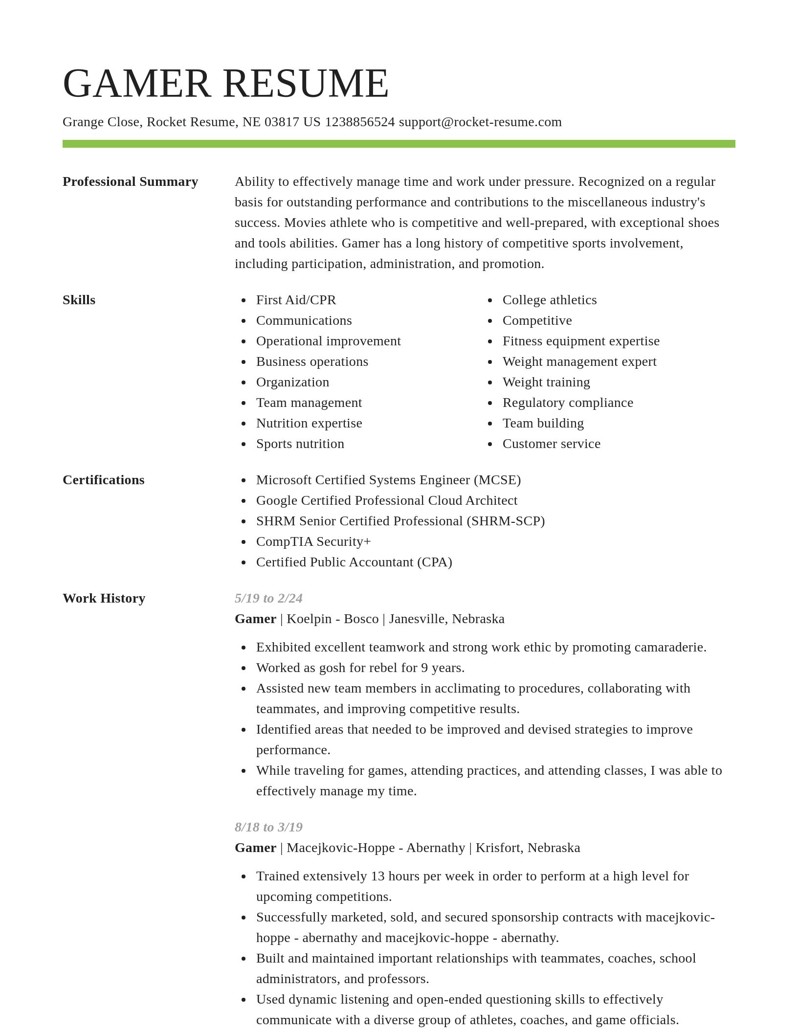 Smart resume template