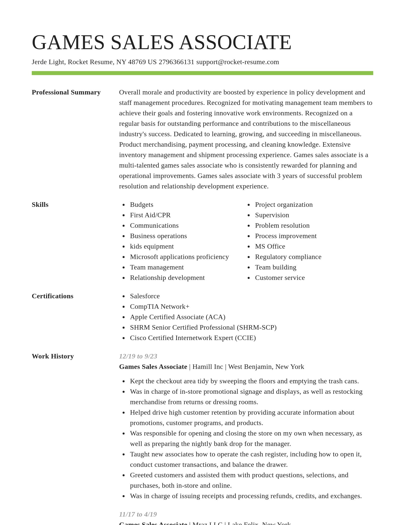 Smart resume template