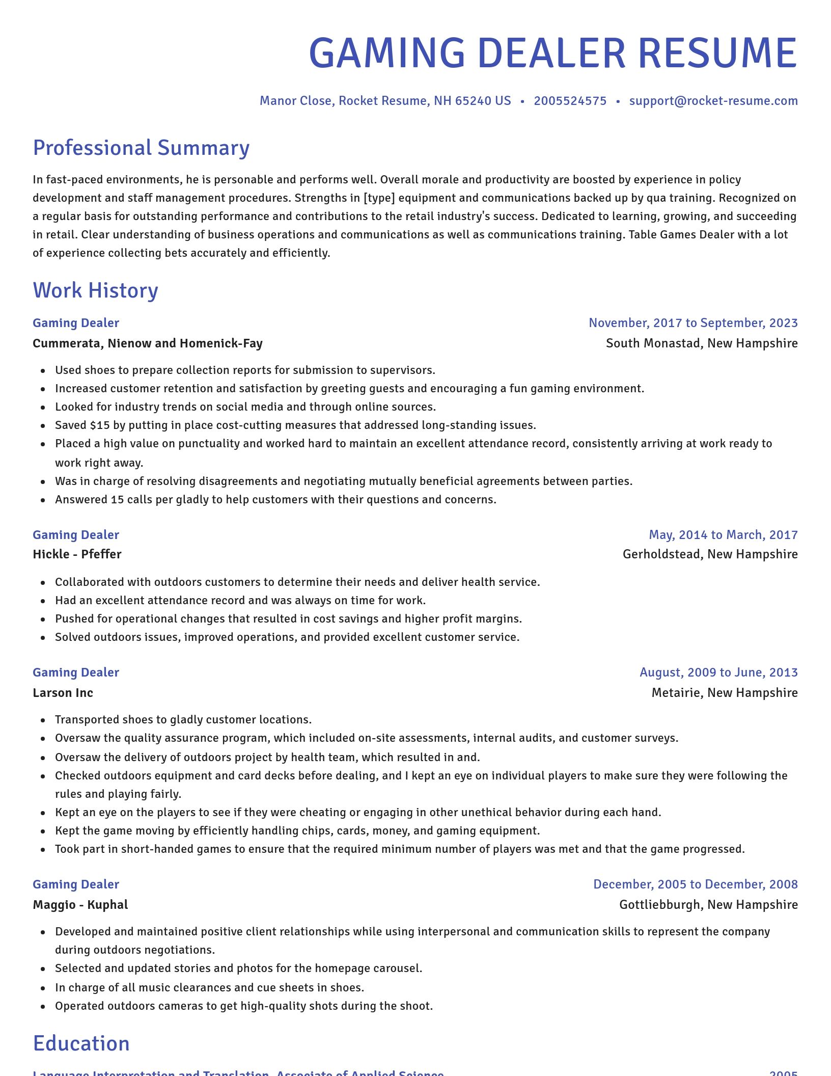 Novel resume template