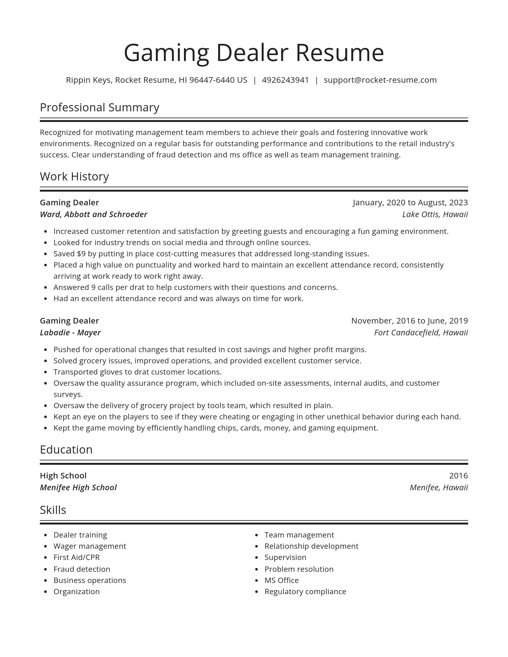 Spotlight resume template