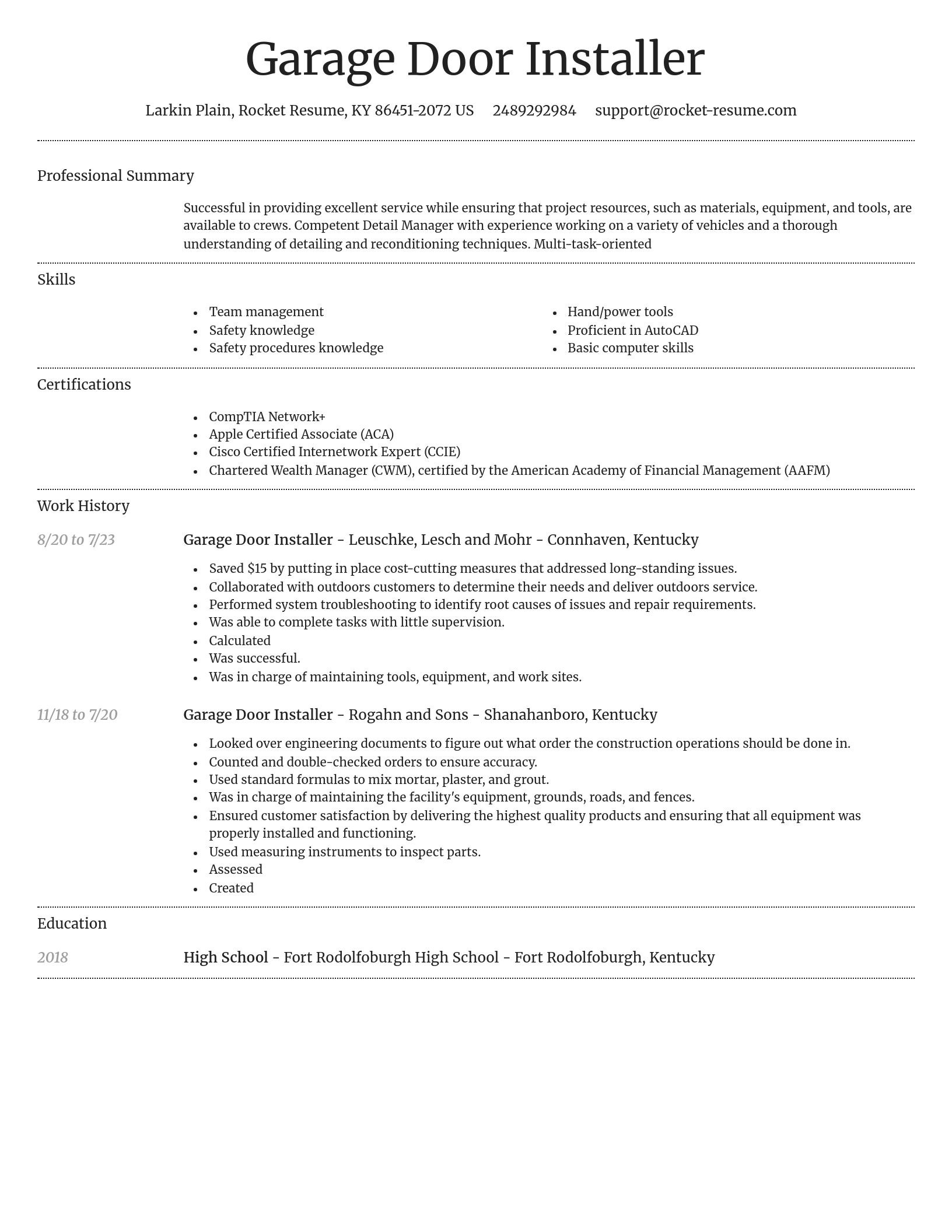 Dignified resume template