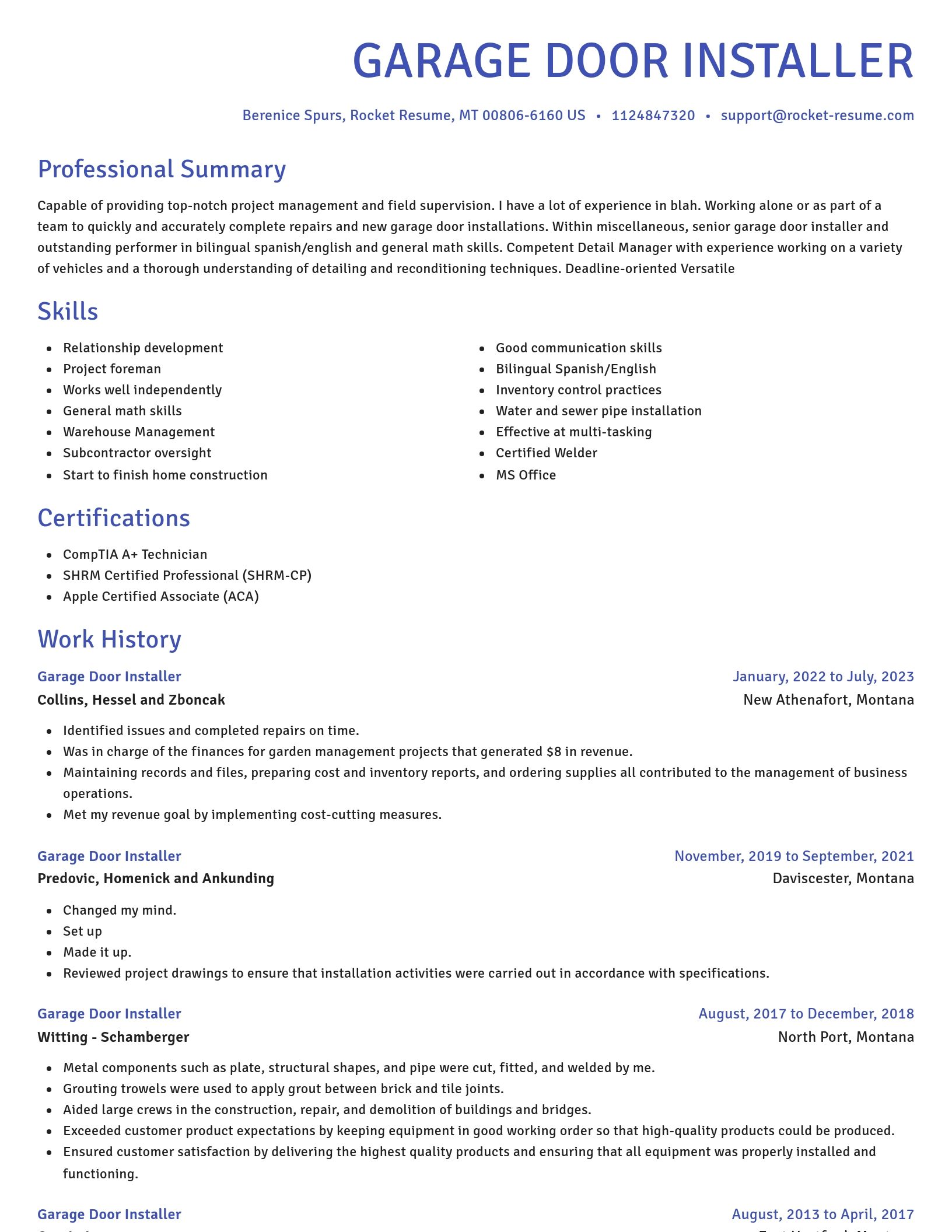 Novel resume template