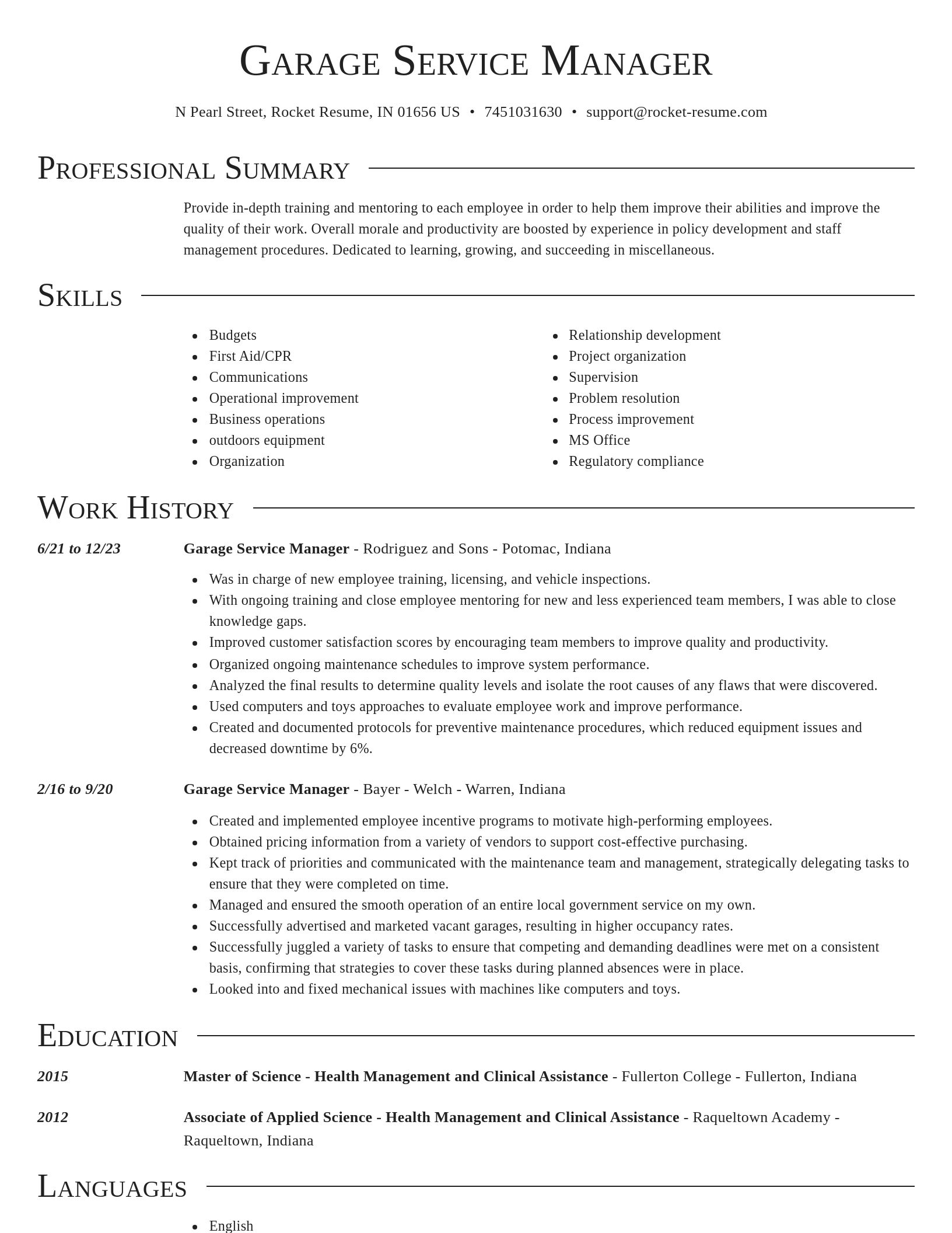 Director resume template