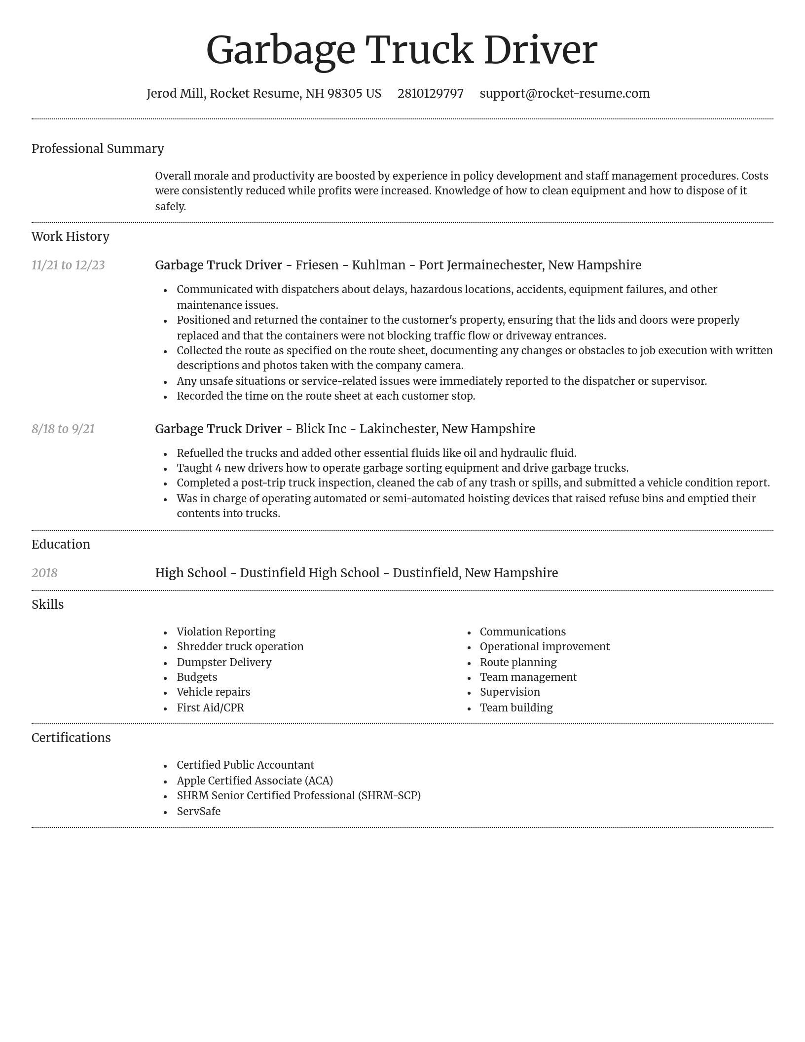 Dignified resume template