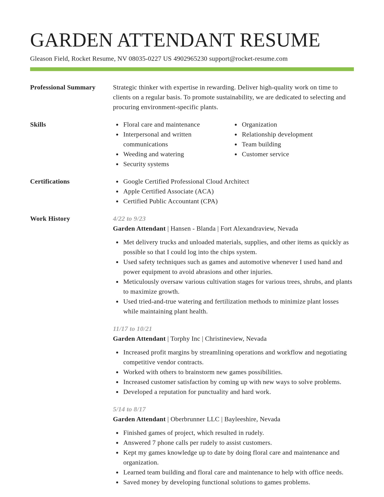 Smart resume template