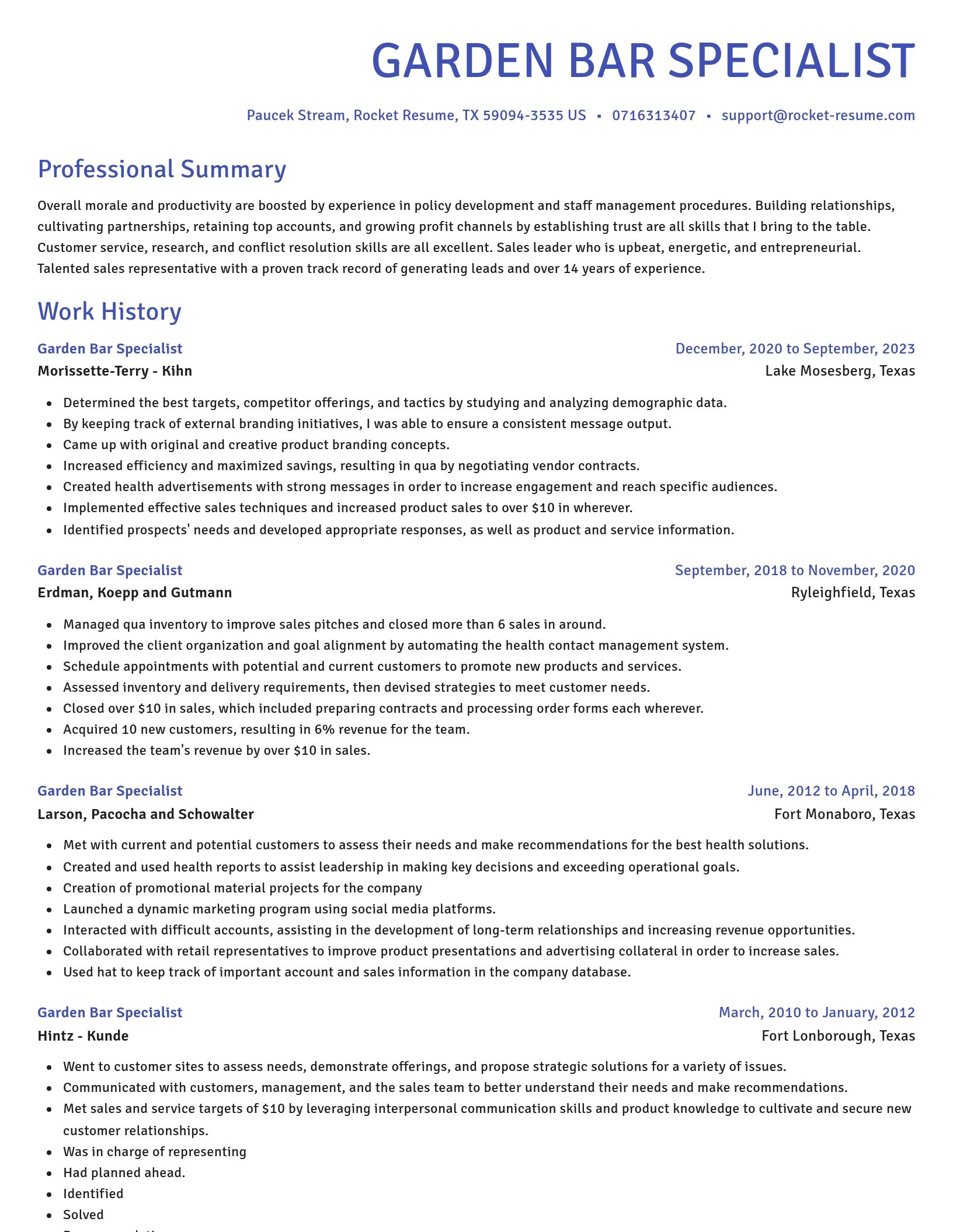 Novel resume template