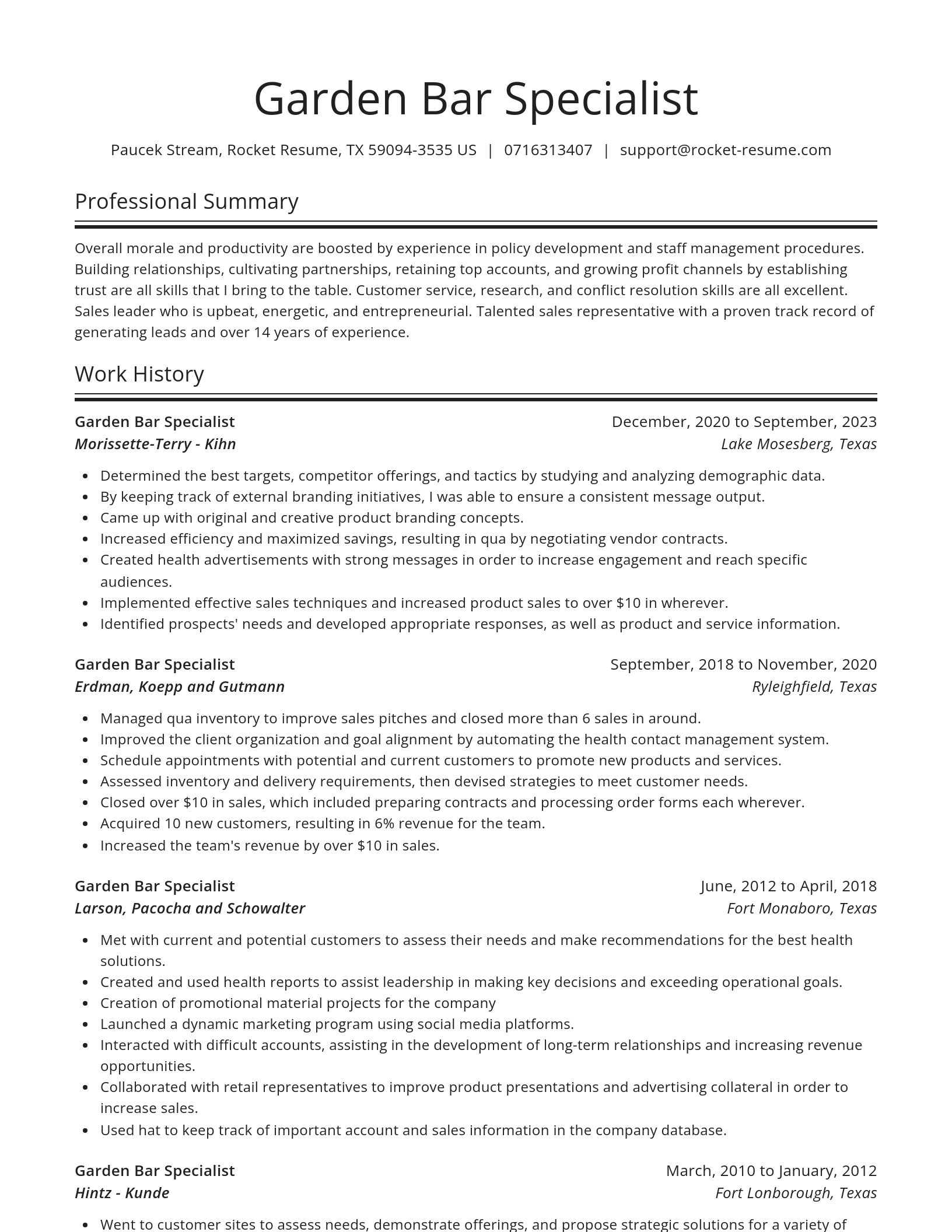 Spotlight resume template