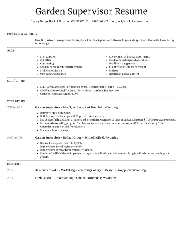 Dignified resume template
