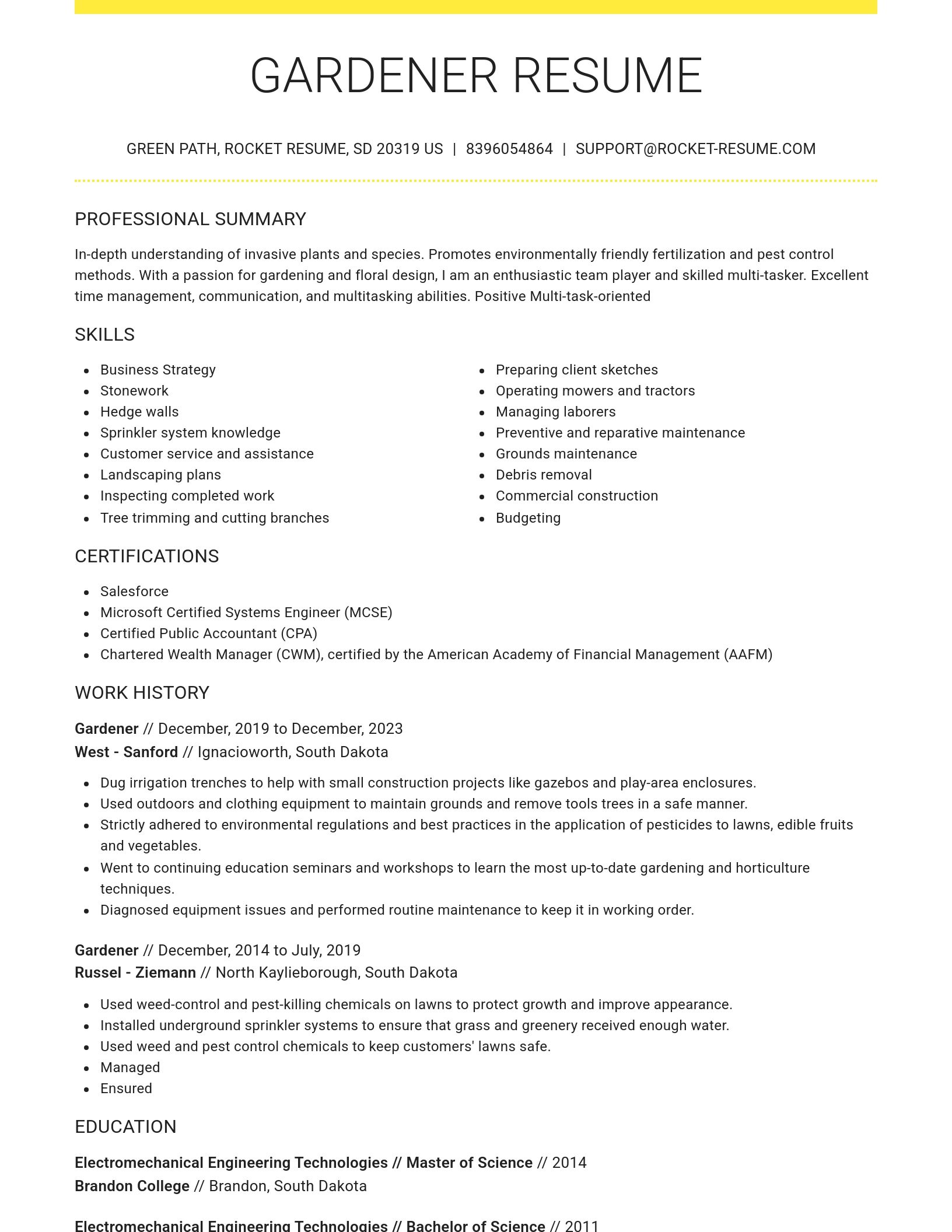 Grand resume template