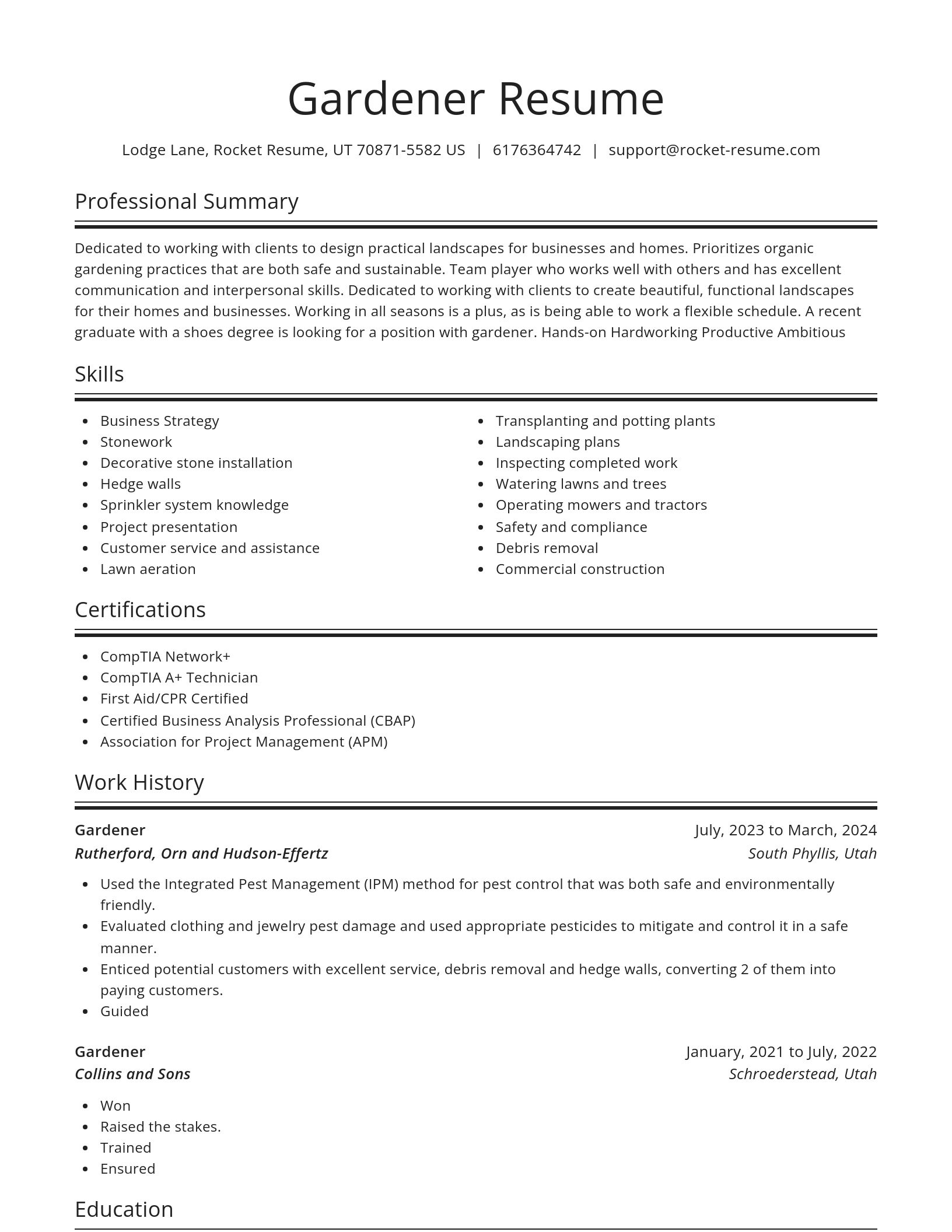 Spotlight resume template