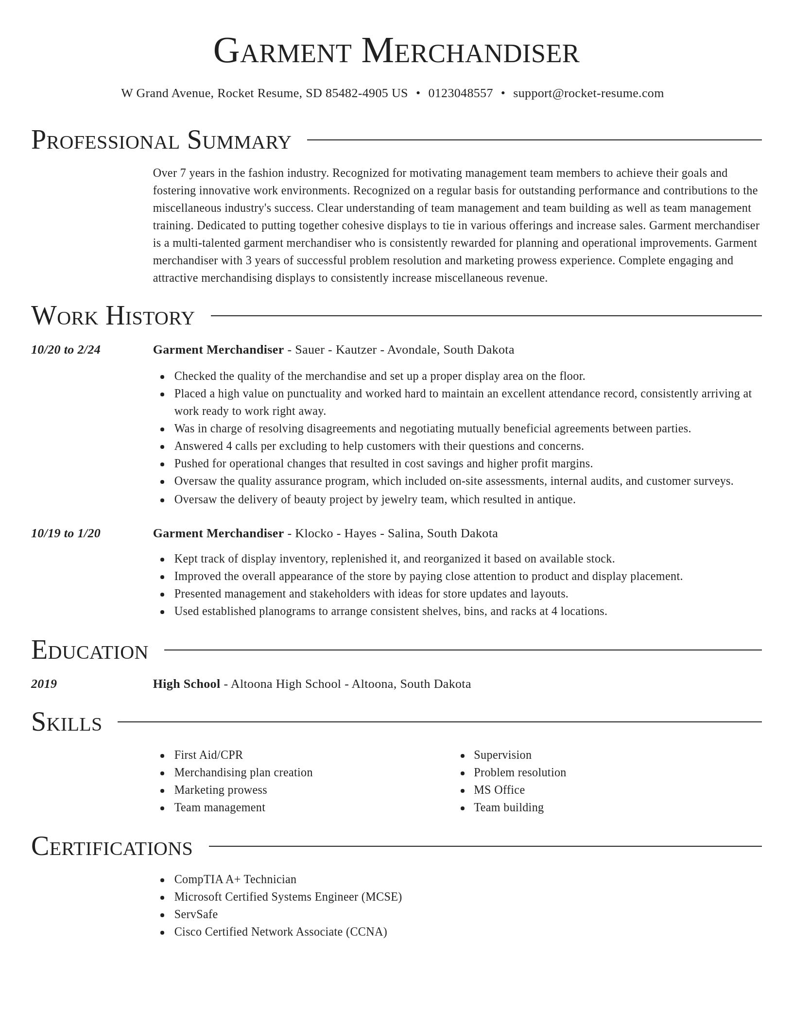 Director resume template