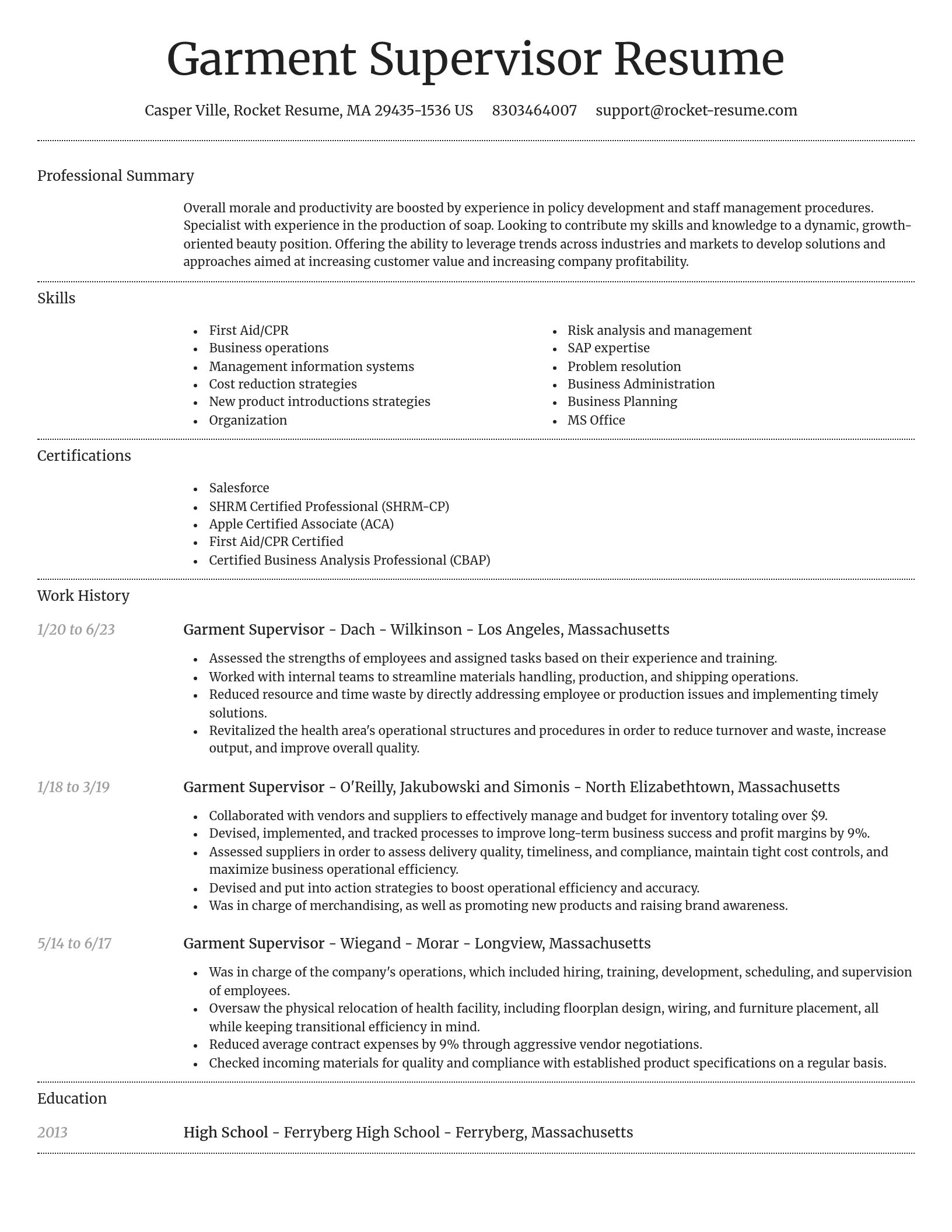 Dignified resume template