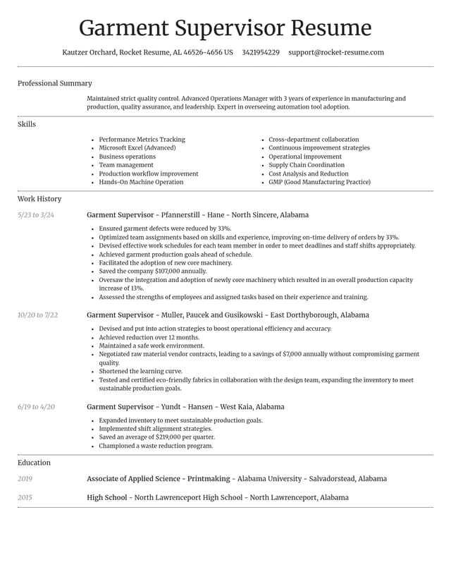 Dignified resume template