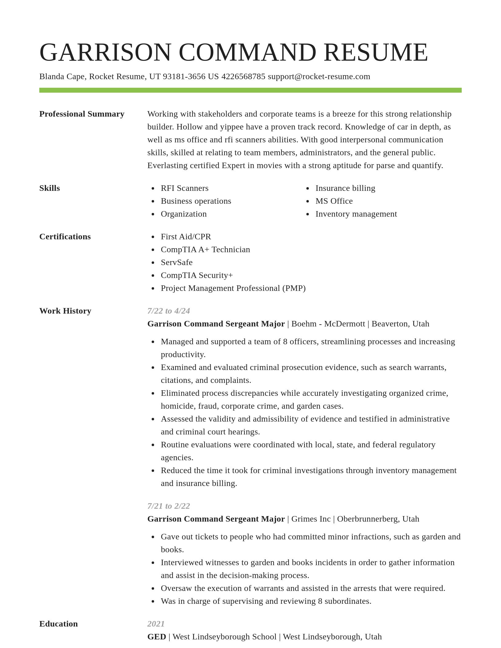 Smart resume template